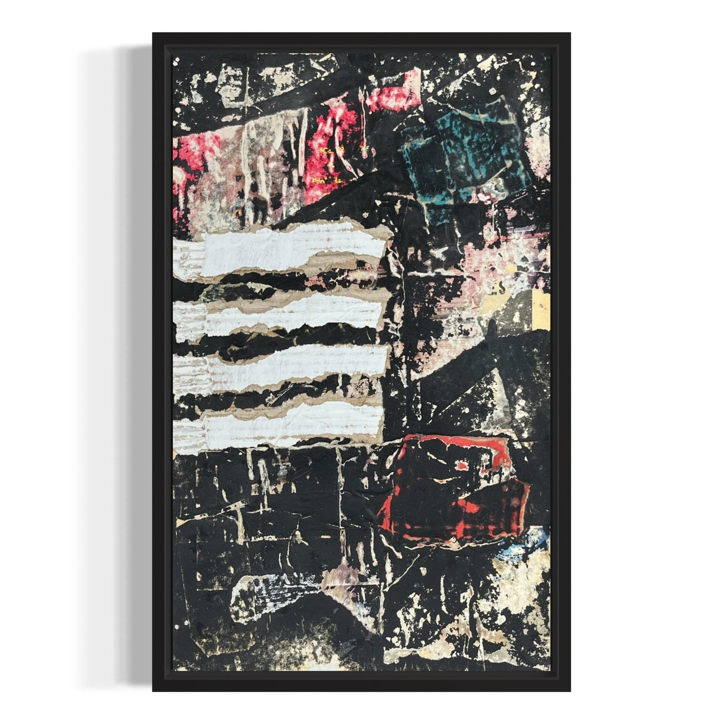 Original Framed Mixed Media Modern Art Collage Painting 12x18 "Quantimeter"