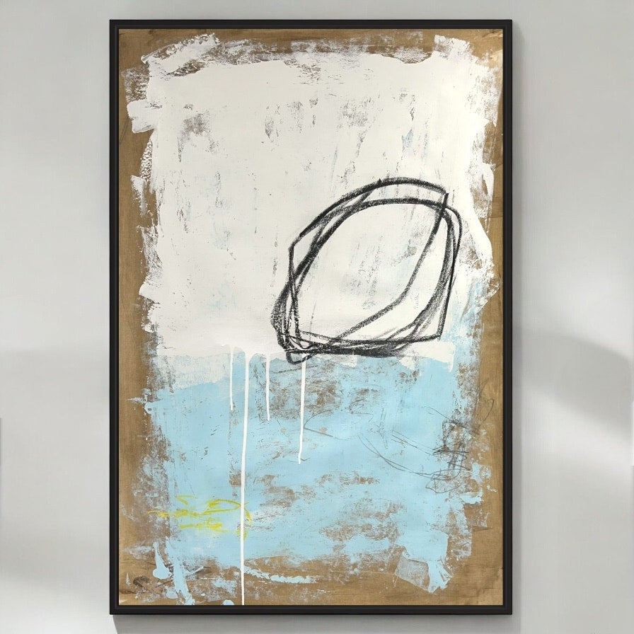 Original Mixed Media Abstract Modern Art Painting 24x36 "Synecdoche" Signed