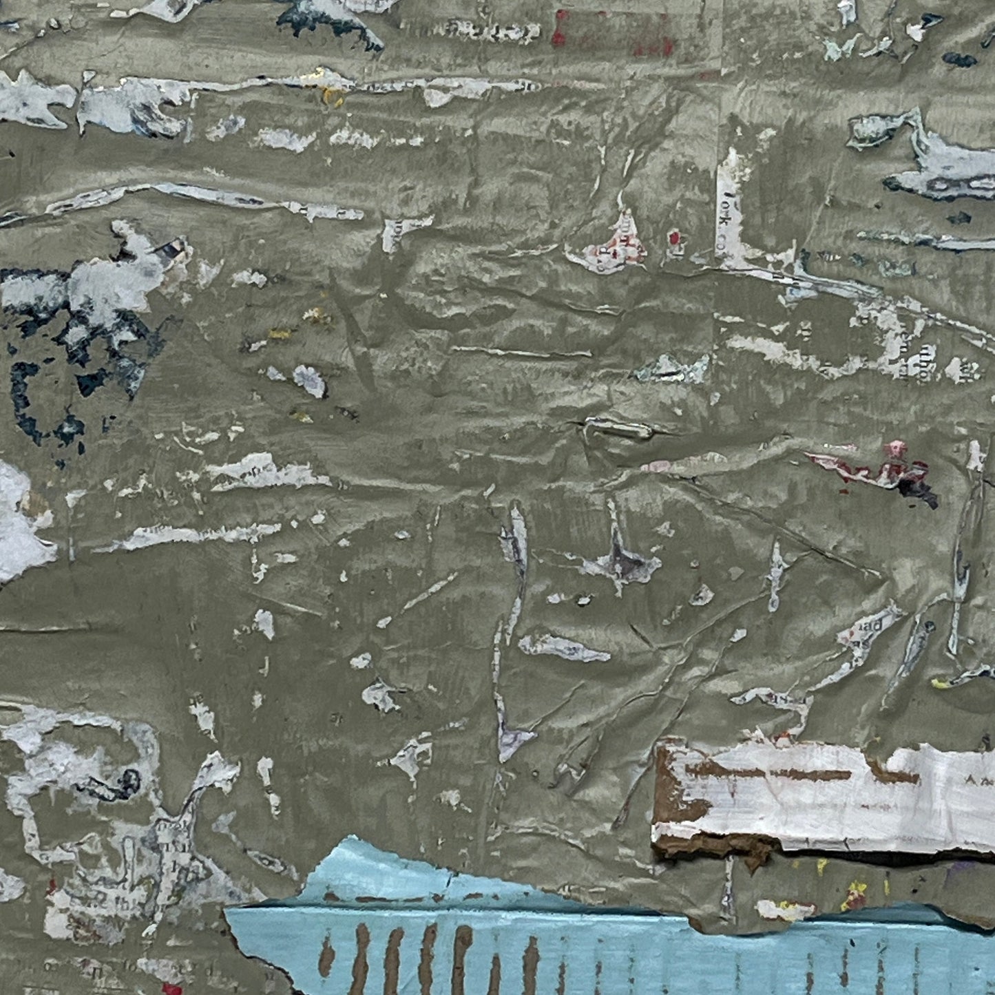 Original Framed Mixed Media Modern Art Collage Painting 12x18 "Archipelago"