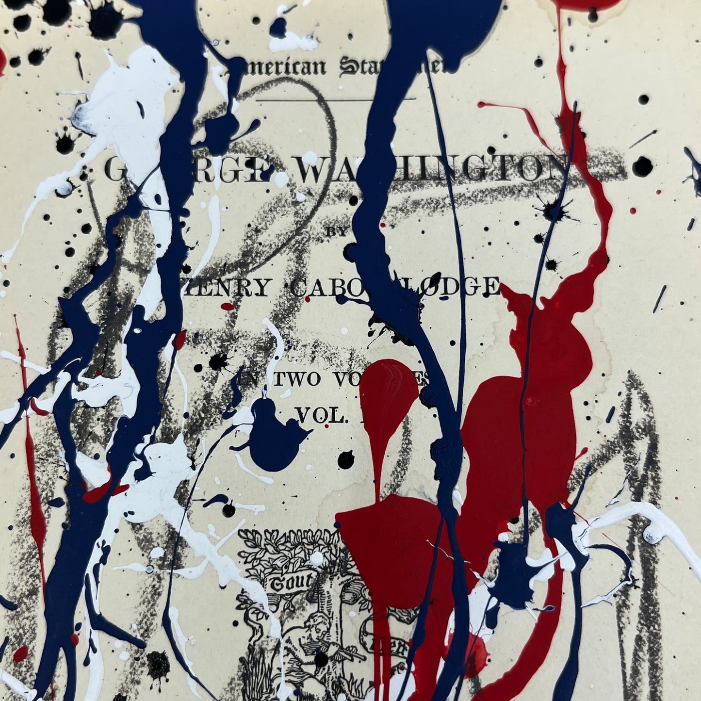 Original Abstract Art Painting 4.75x7.25” American Statesmen Signed #4