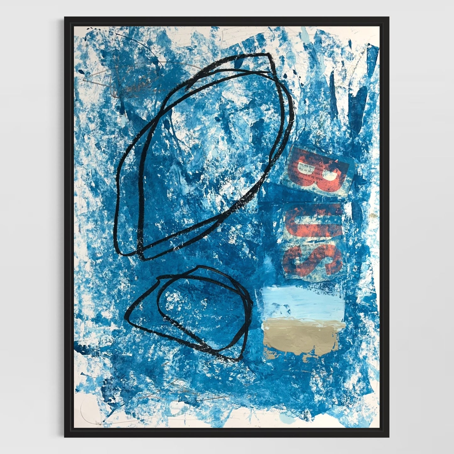 Original Mixed Media Abstract Modern Art Painting 18x24 "BUS" Signed