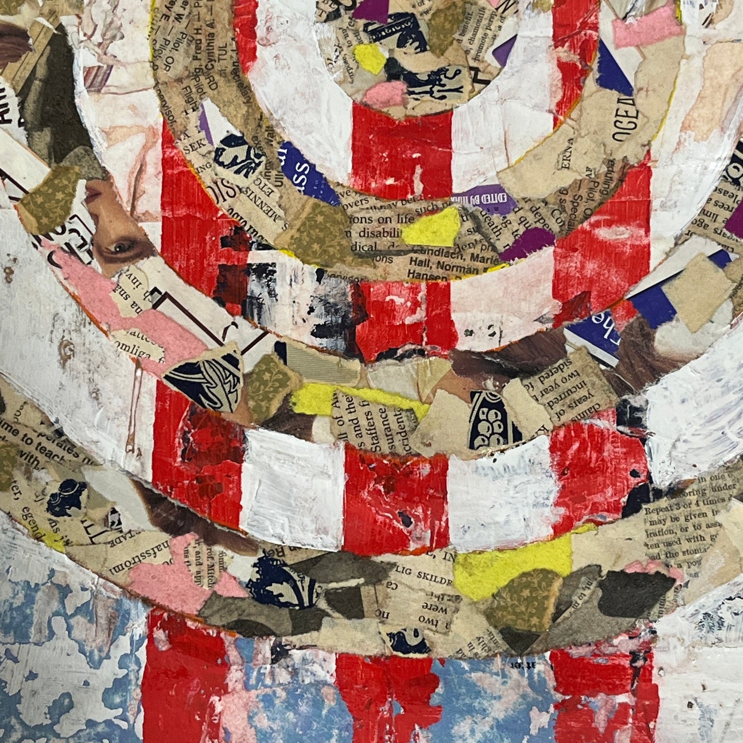 Original Framed Mixed Media Modern Art Collage Painting 12x18 "Rodeo"