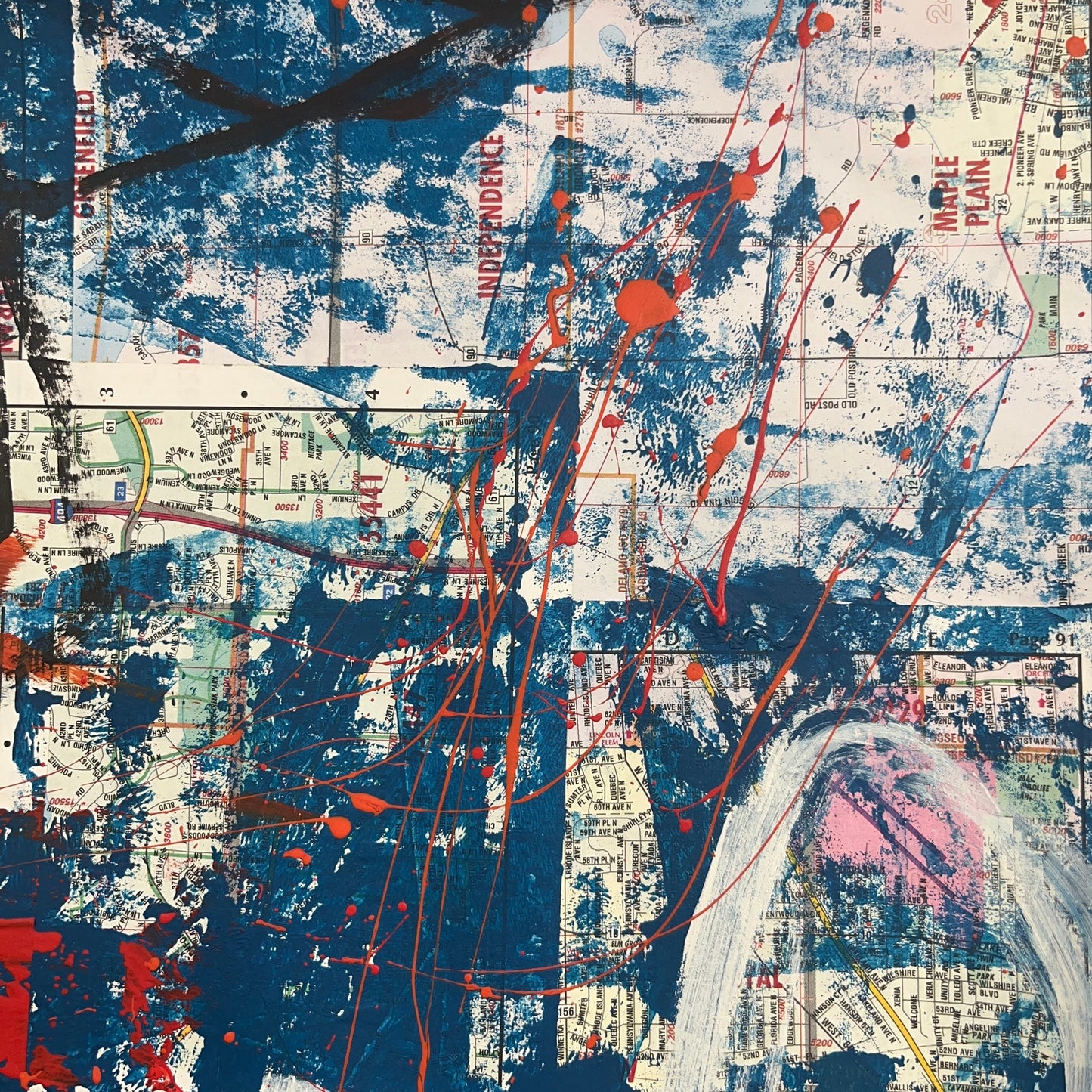 Original Mixed Media Abstract Modern Art Painting 18x24 "Viduity" Signed