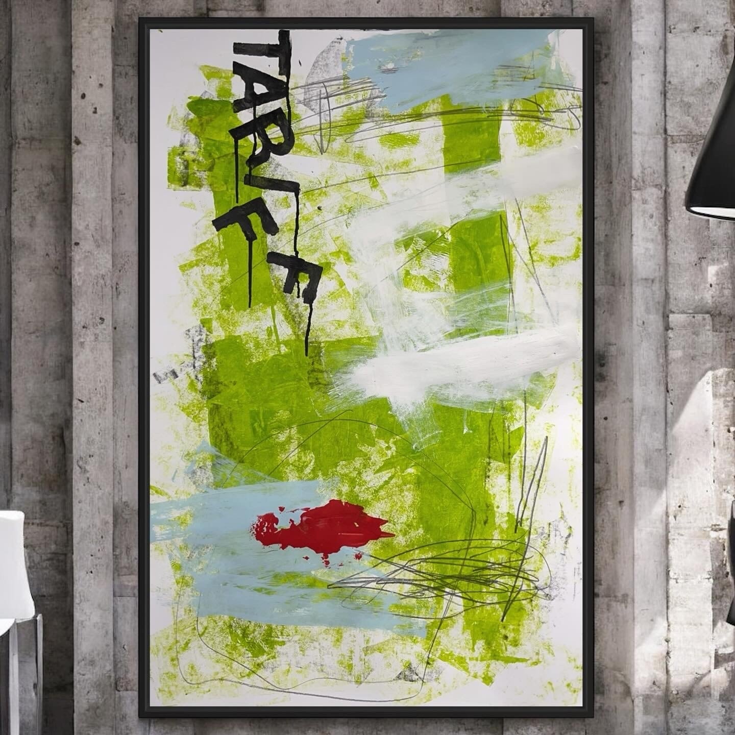 Original Mixed Media Abstract Modern Art Painting 24x36 "Tariff" Signed