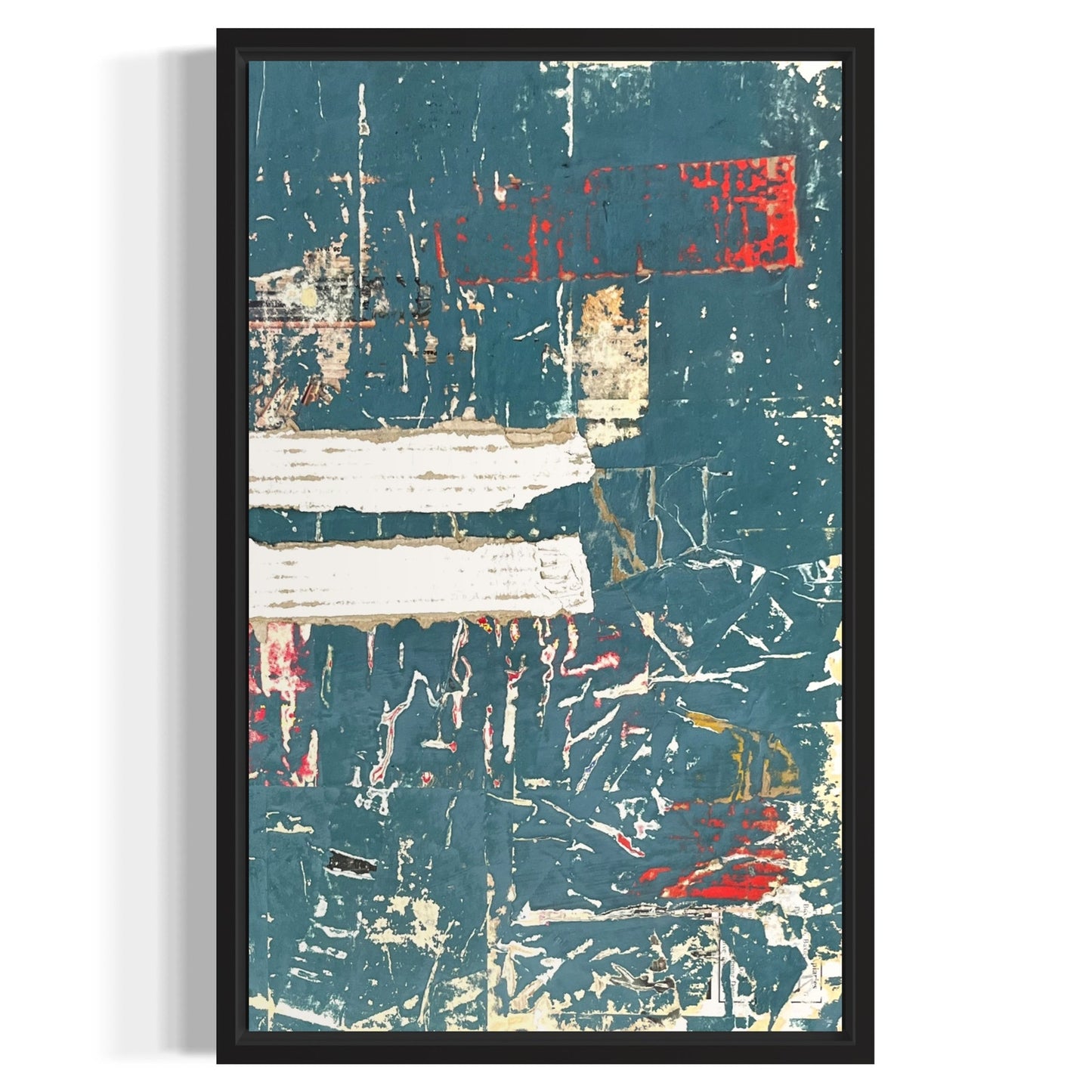 Original Framed Mixed Media Modern Art Collage Painting 12x18 "Lavadero"