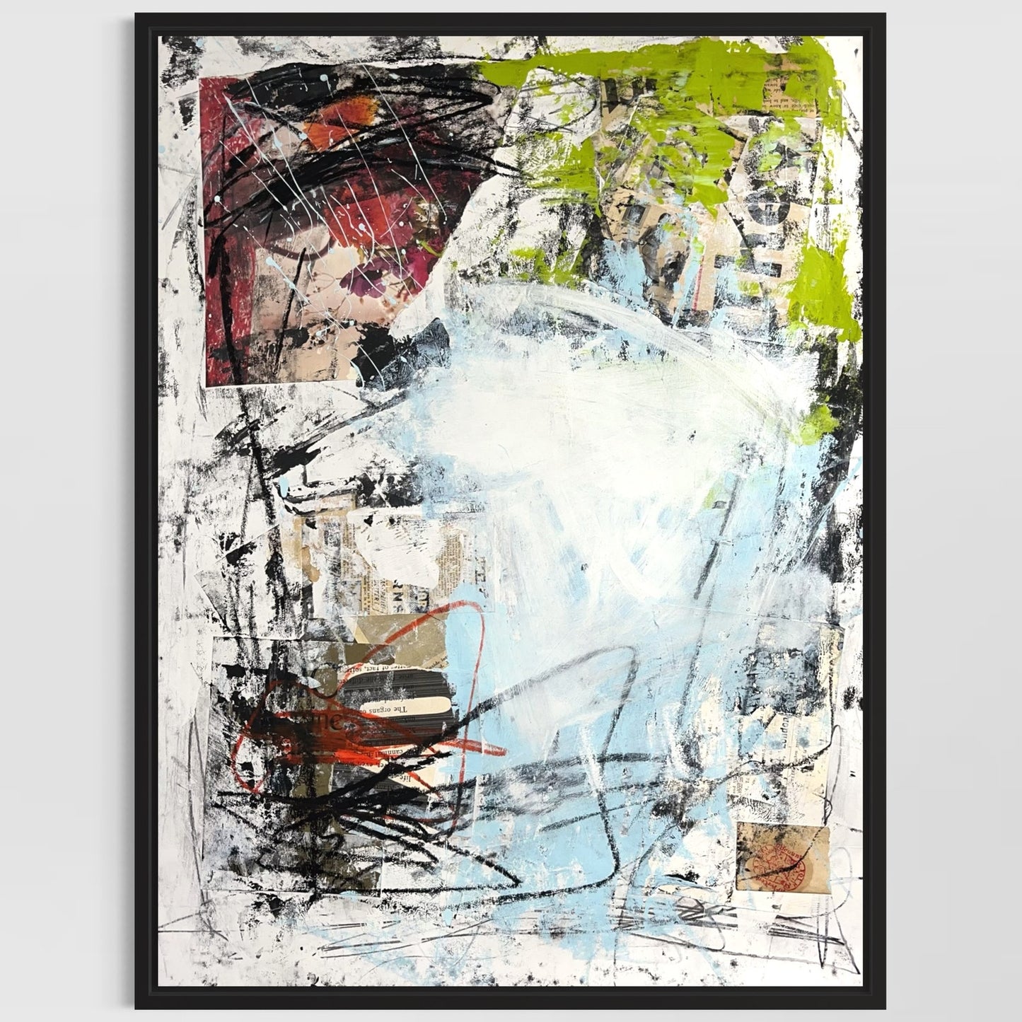 Original Mixed Media Abstract Modern Art Painting 18x24 "Affray" Signed