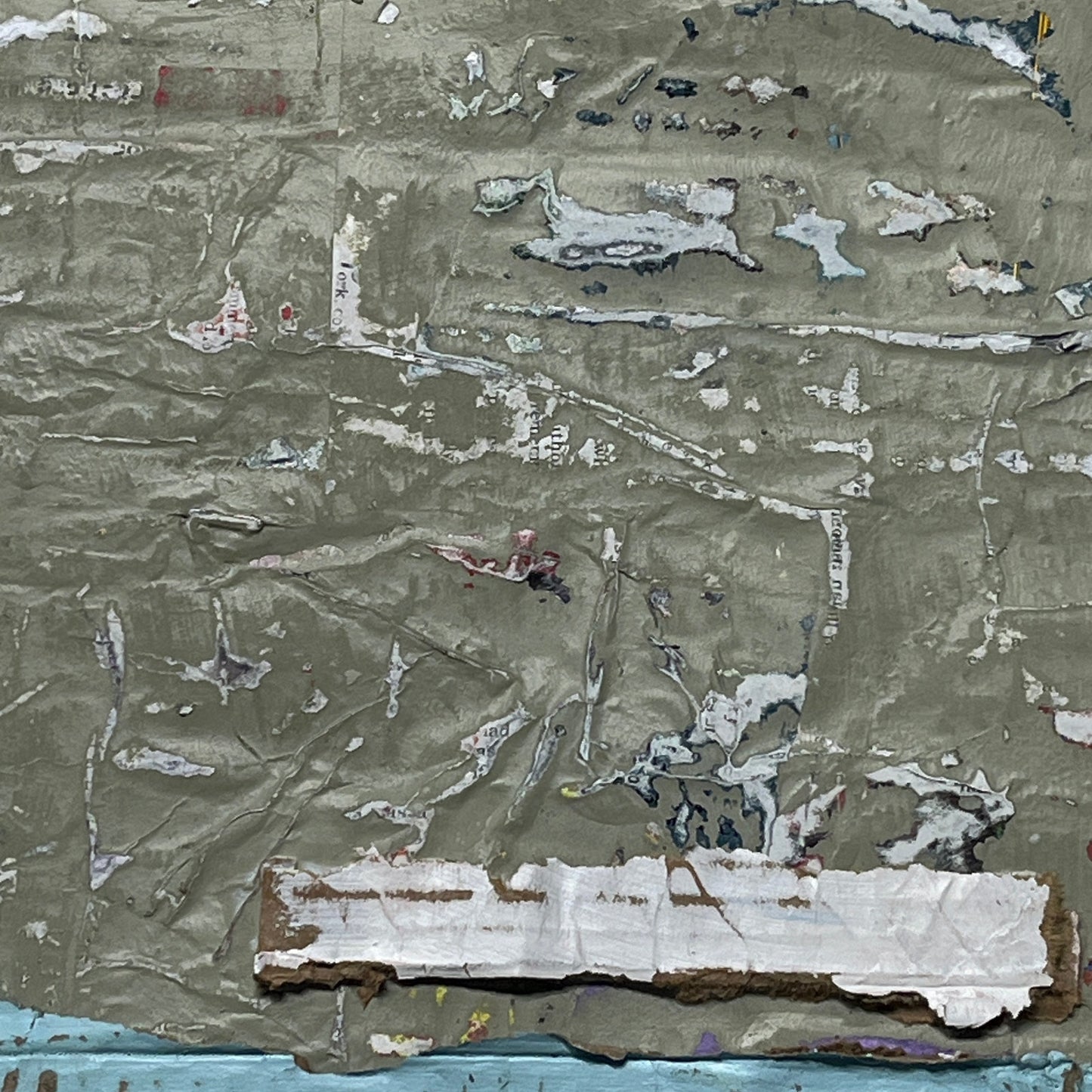 Original Framed Mixed Media Modern Art Collage Painting 12x18 "Archipelago"
