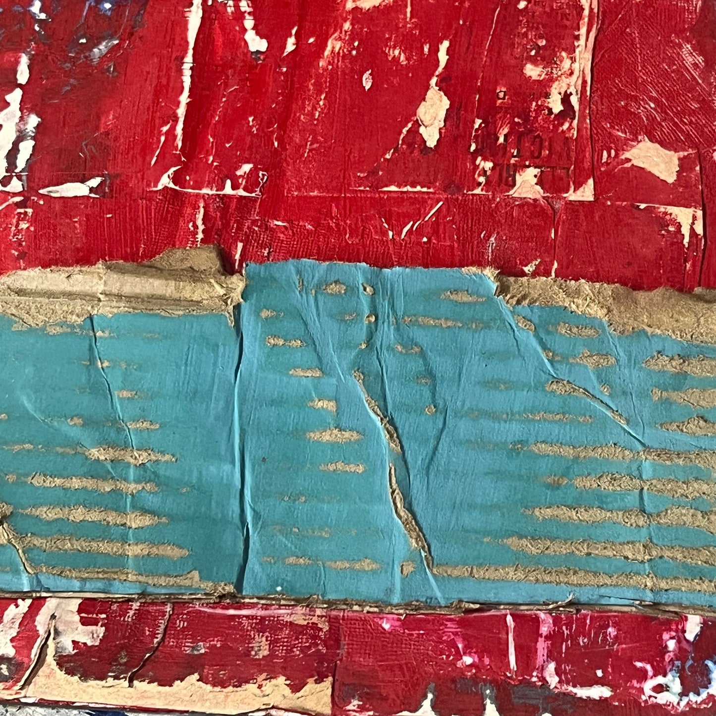 Original Mixed Media Abstract Art Collage Painting 11x14 "Pout"