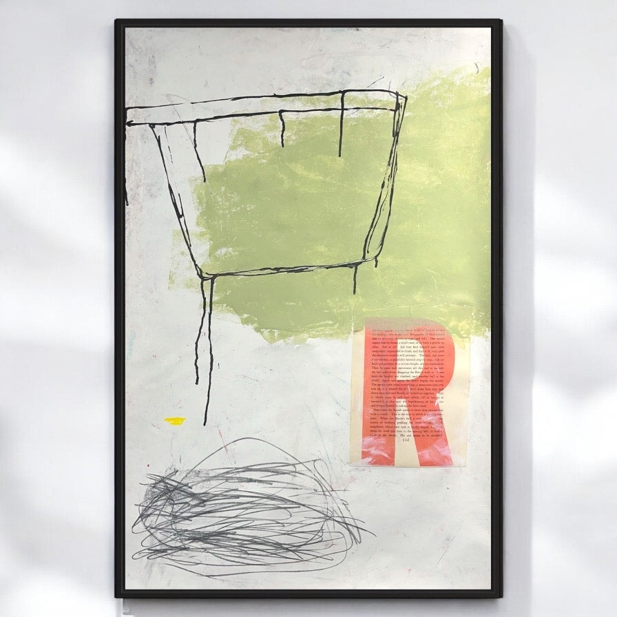 Original Mixed Media Abstract Modern Art Painting 24x36 "Ranine" Signed