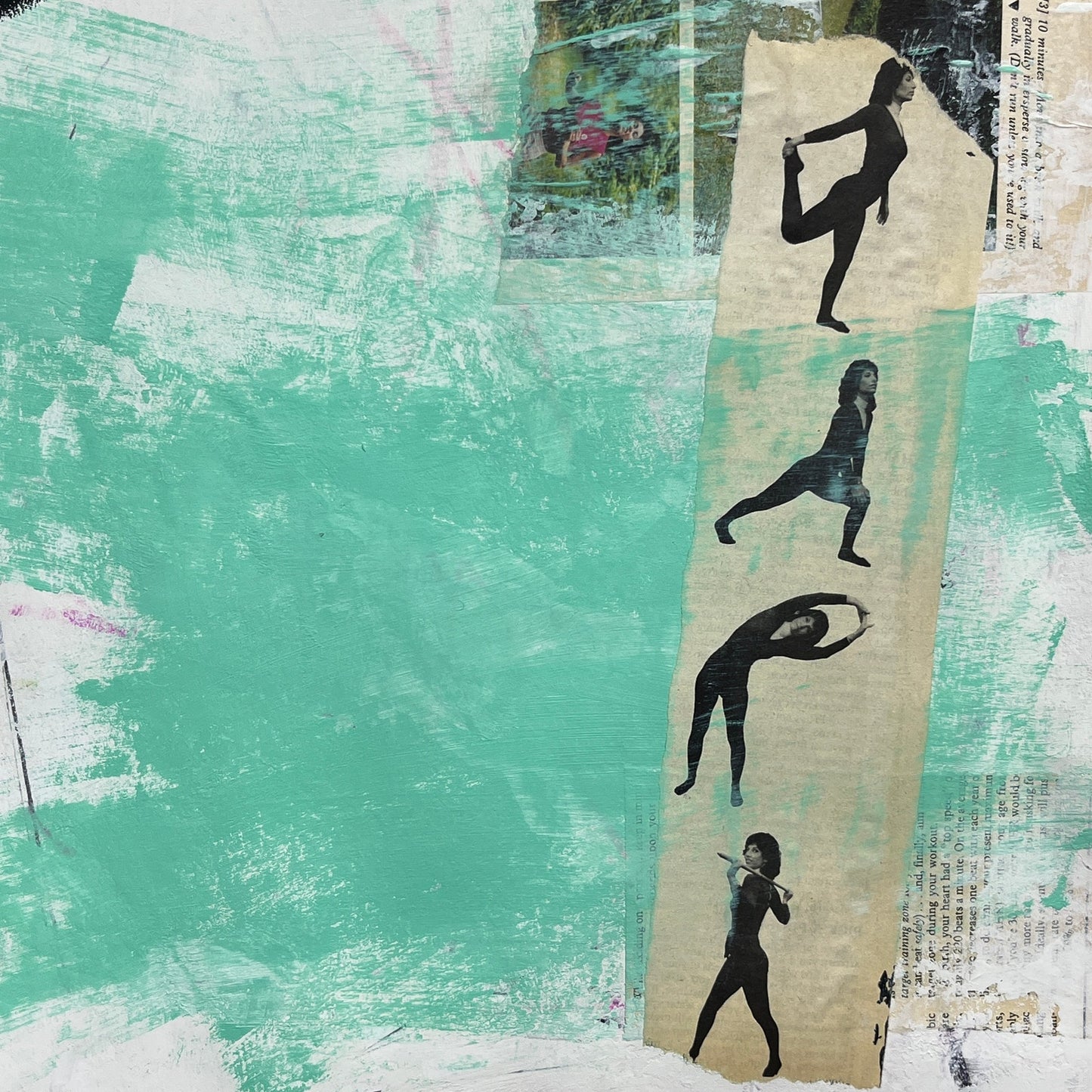 Original Mixed Media Abstract Modern Art Painting 18x24 "The Aerobics Way"