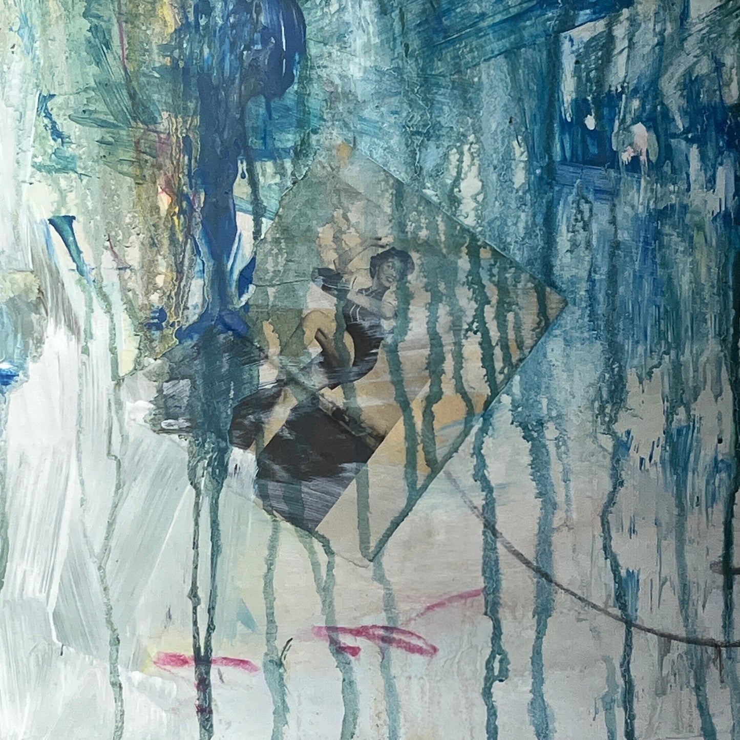 Original Mixed Media Abstract Modern Art Painting 24x36 "Slippery" Signed