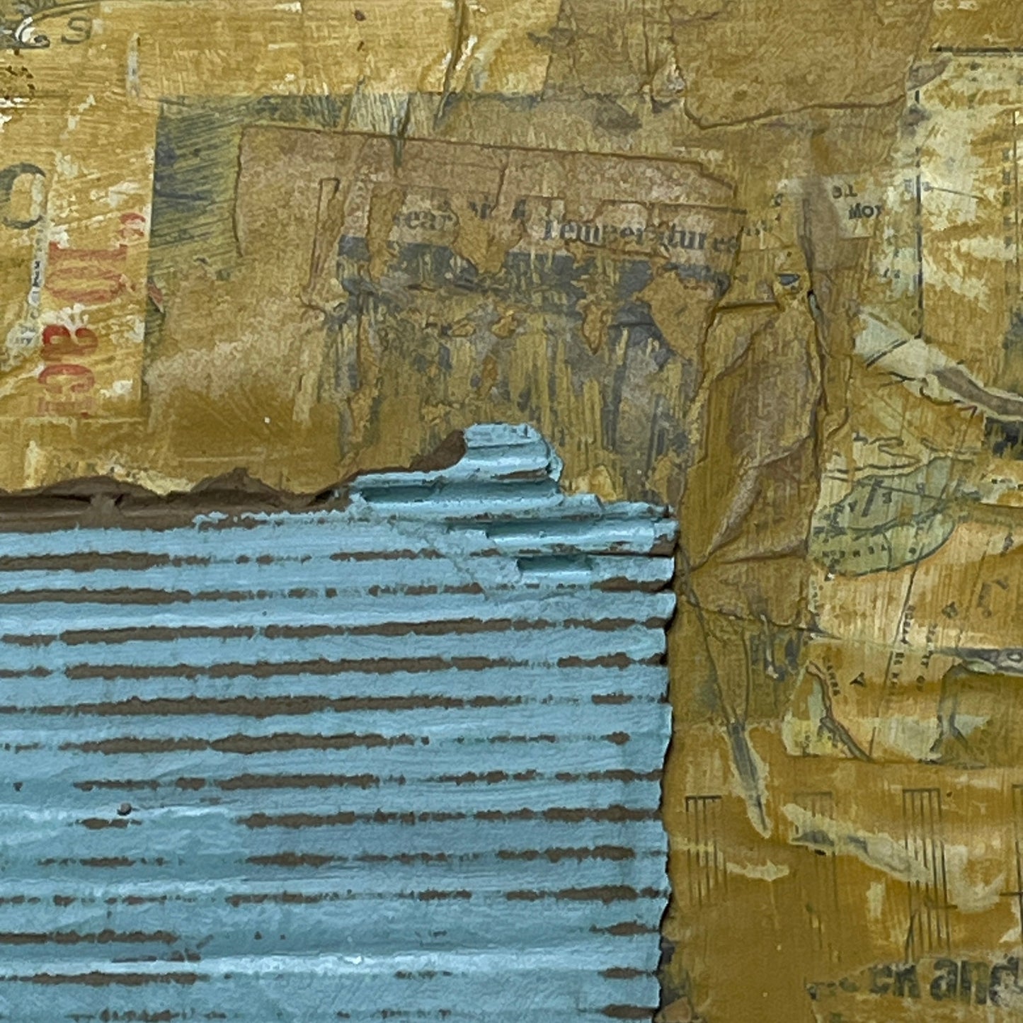 Original Mixed Media Modern Art Collage Painting on Canvas 12x16 "Venture"