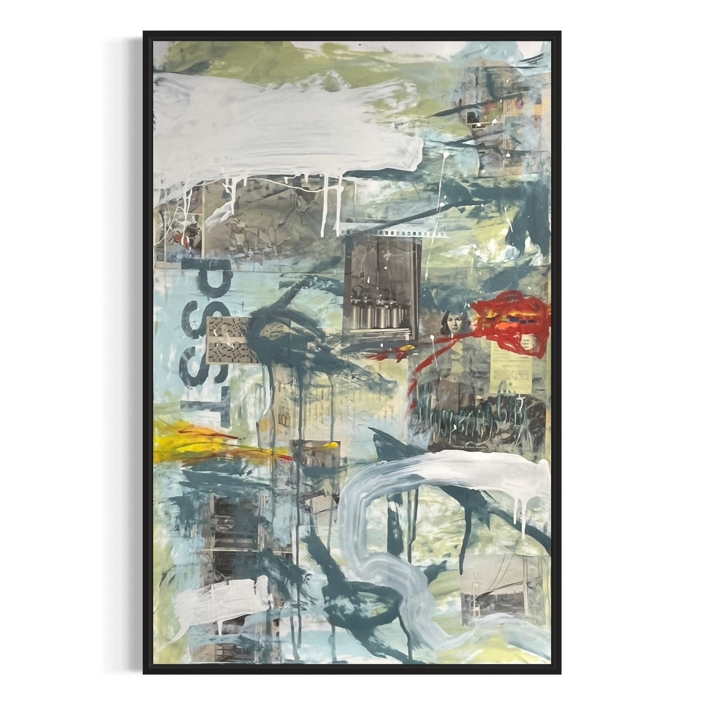 Original Mixed Media Abstract Modern Art Painting 24x36 "Whispering Gift" Signed