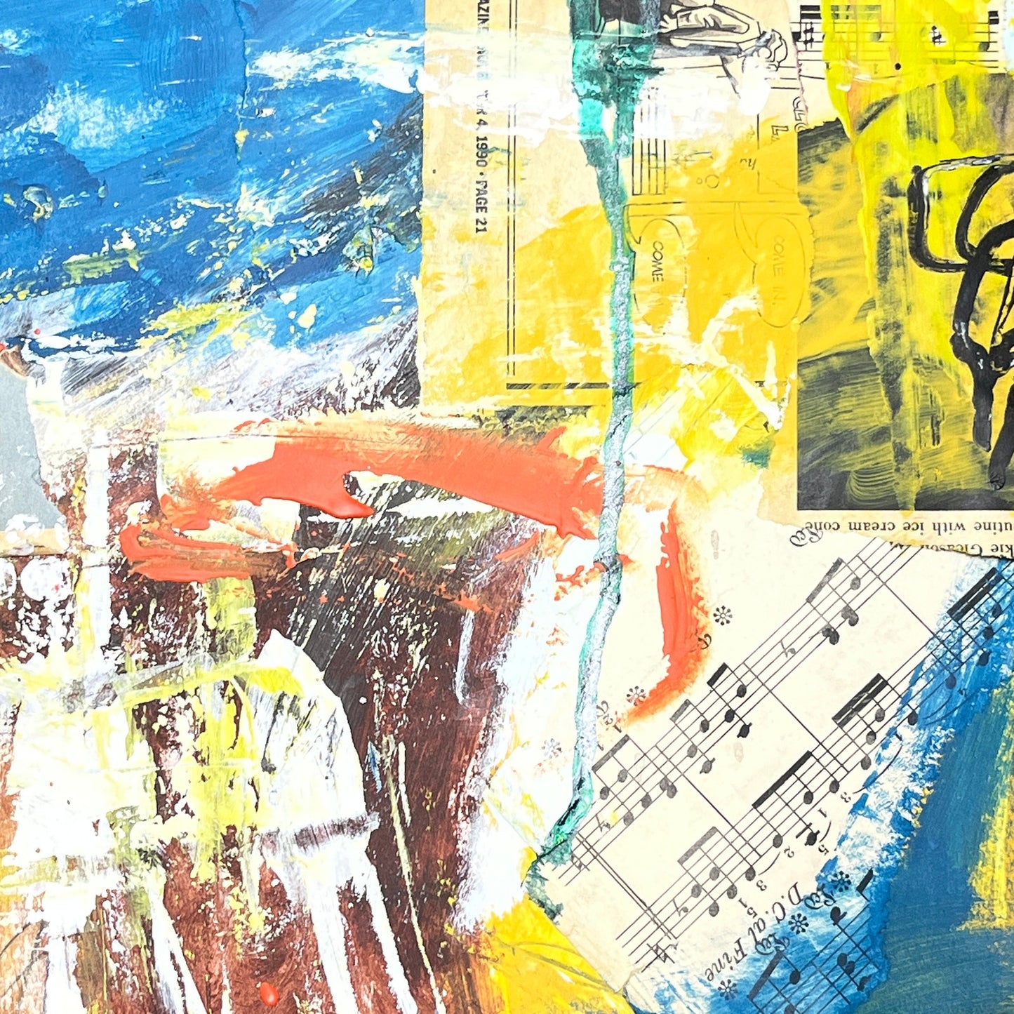 Original Mixed Media Abstract Art Painting 18x24 “Exhibition" Signed