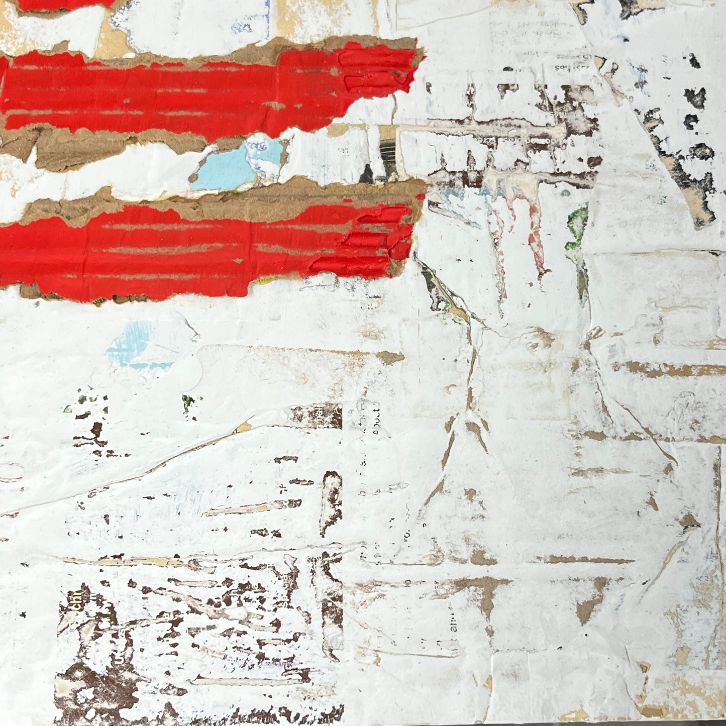 Original Framed Mixed Media Modern Art Collage Painting 12x18 "Chiromancy"