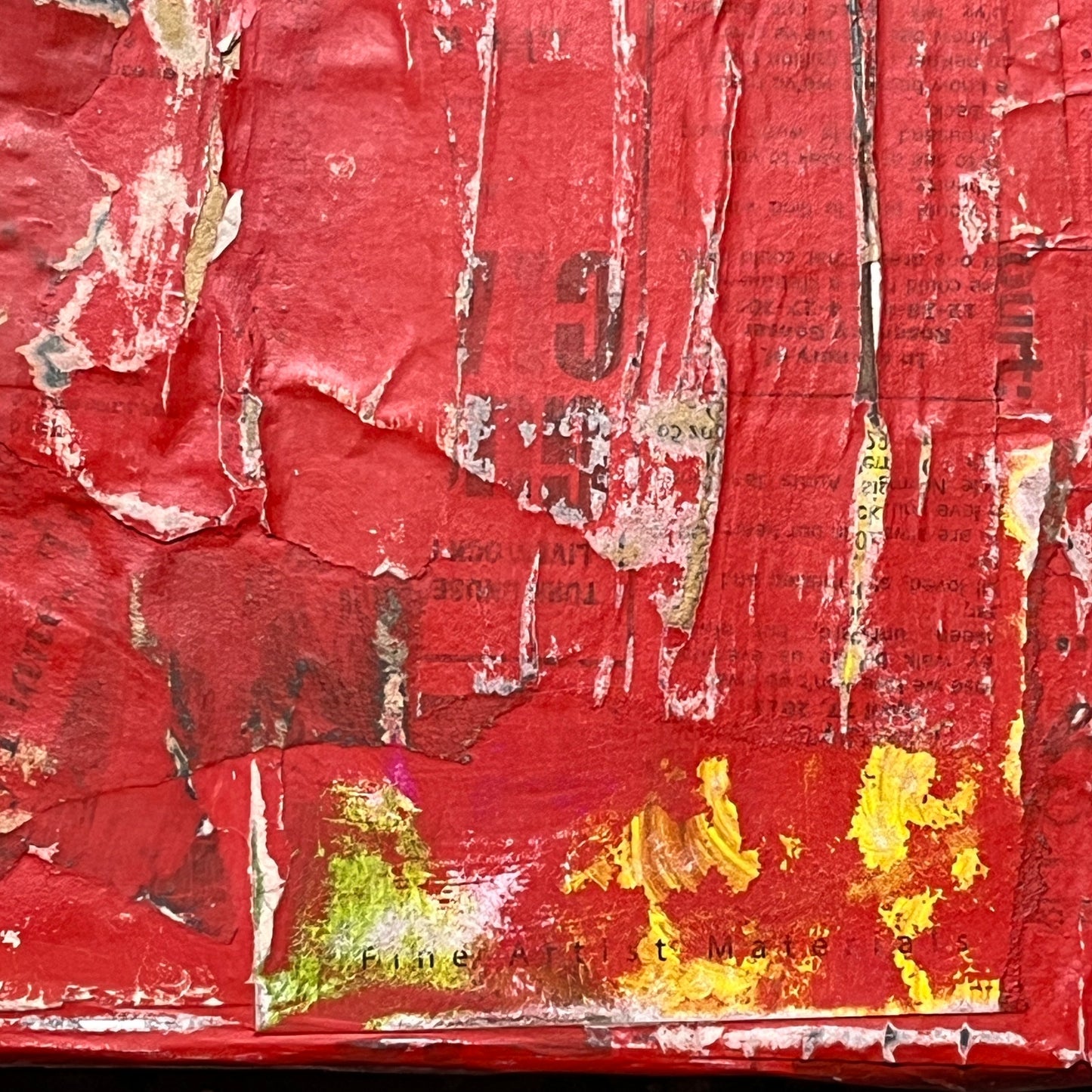 Original Mixed Media Modern Art Collage Painting on Canvas 11x14 "Passion"