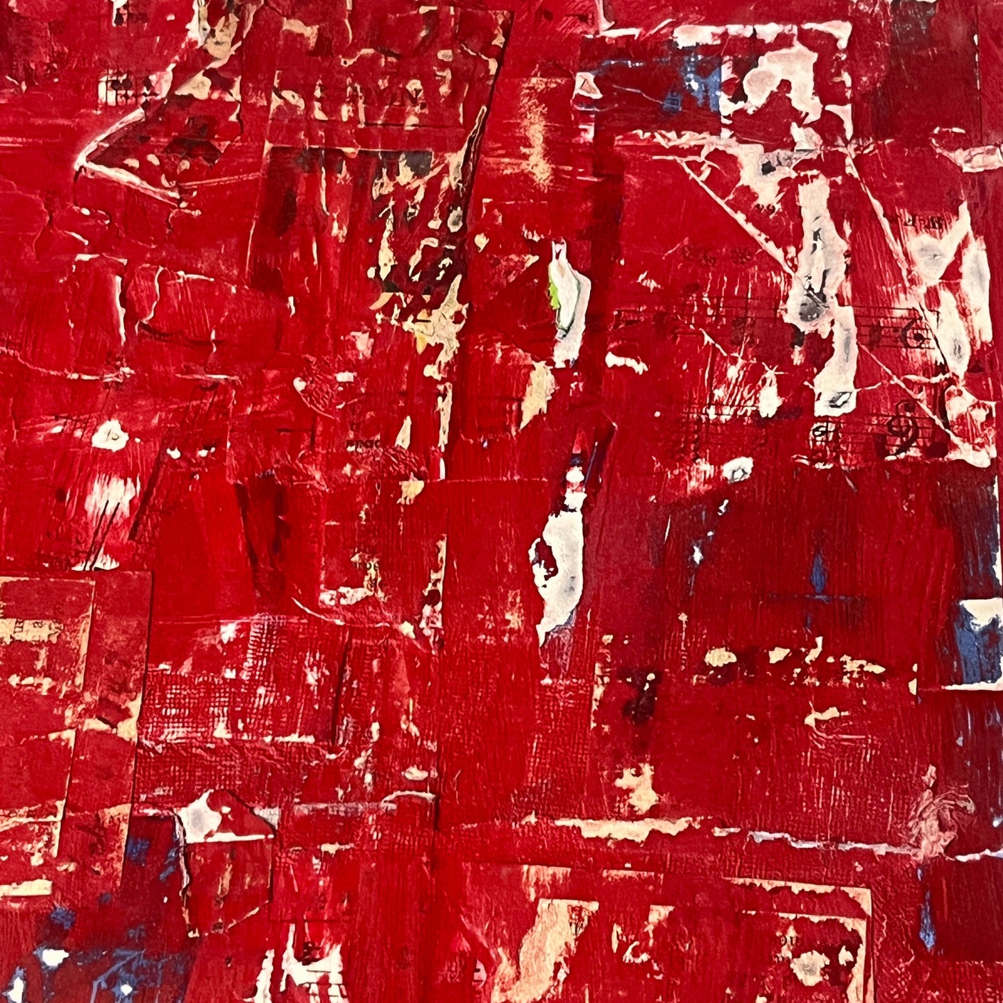 Original Mixed Media Abstract Art Collage Painting 11x14 "Pout"