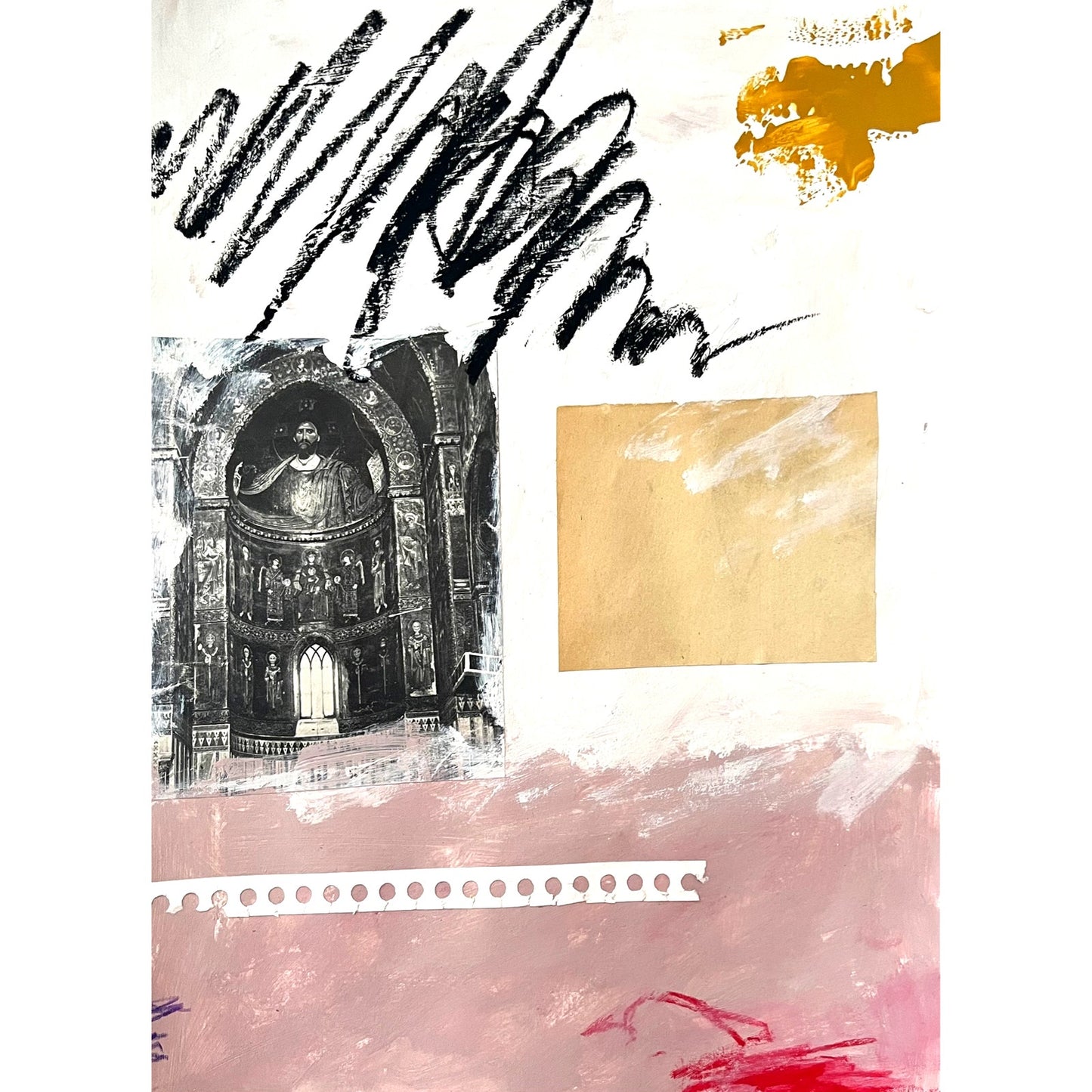 Original Abstract Modern Art Painting on Paper "Casquet" #37 Signed