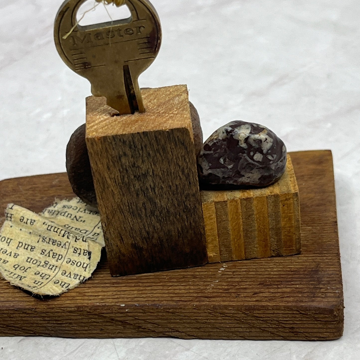 Original Minimalist Art Found Object Assemblage Sculpture 2x3.5x4 "Humanity"