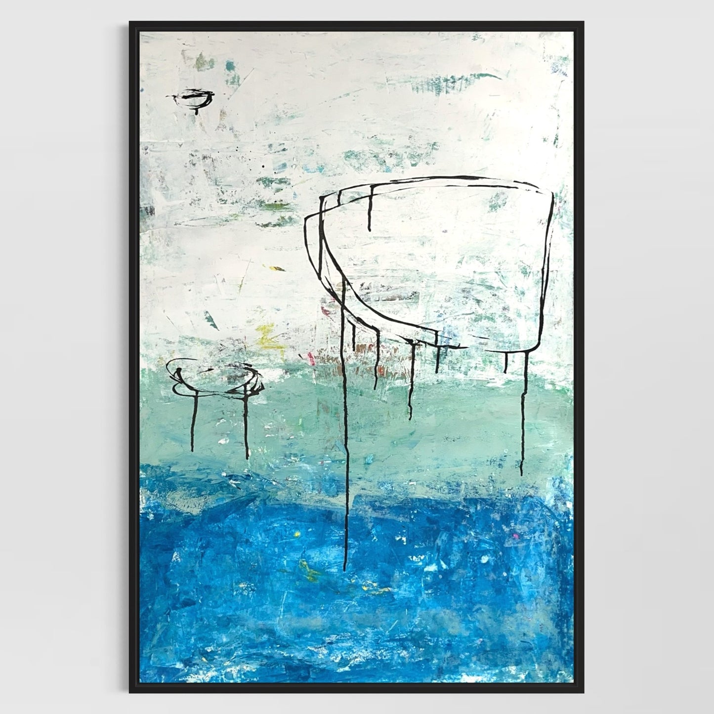 Original Mixed Media Abstract Modern Art Painting 24x36 "Ambit" Signed