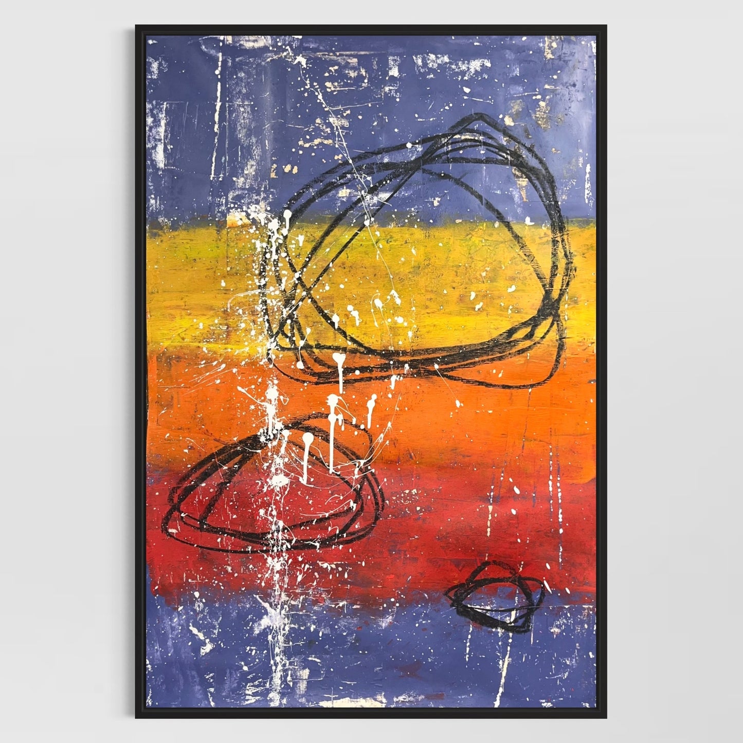 Original Mixed Media Abstract Modern Art Painting 24x36 "Pacifica" Signed