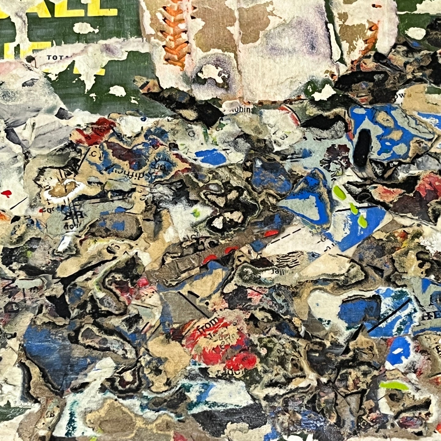 Original Abstract Art Collage 8x12 "1956 Sports Illustrated Baseball Special"