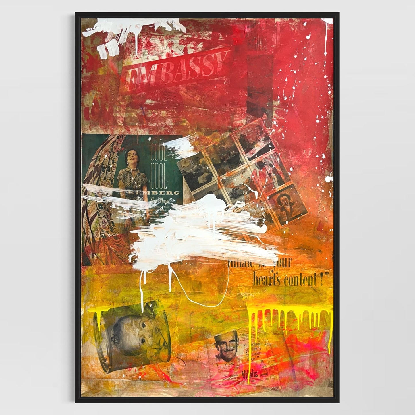 Original Mixed Media Abstract Modern Art Painting 24x36 "Embassy" Signed