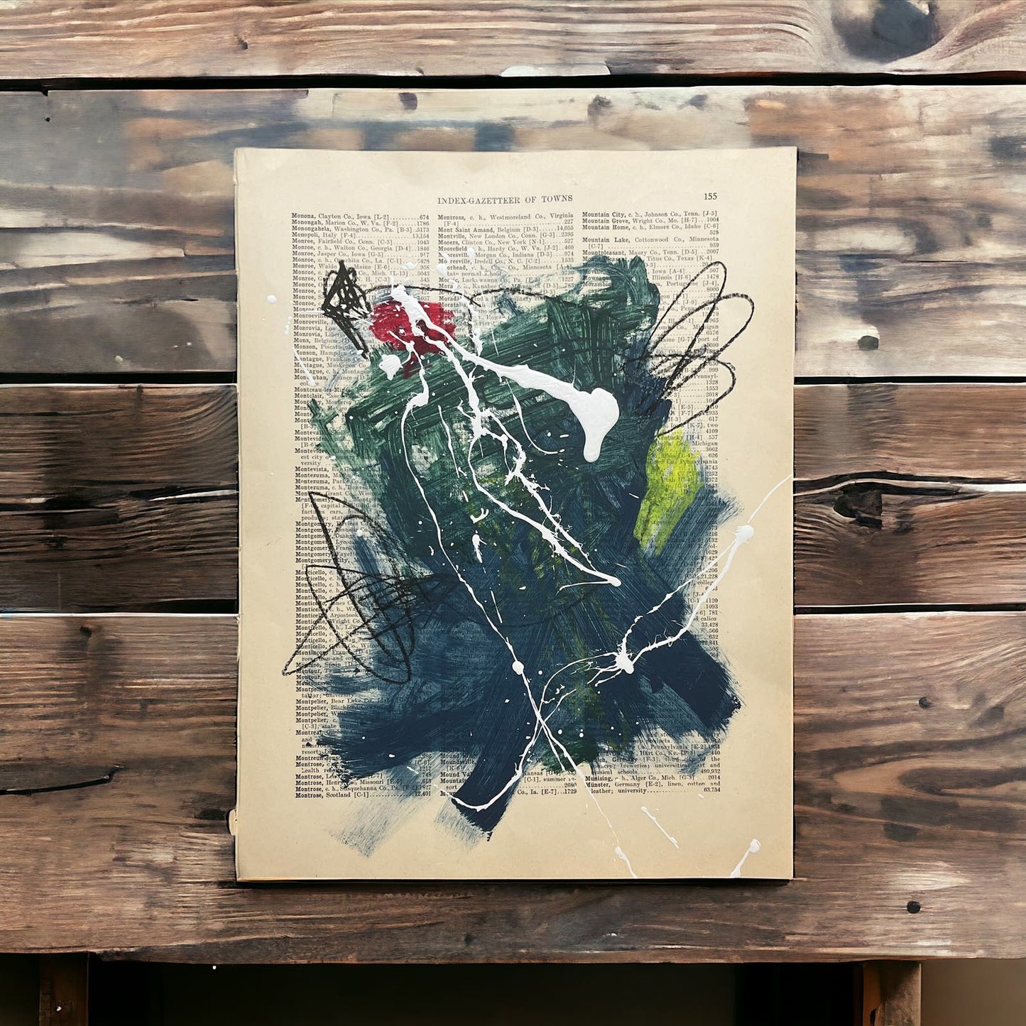 Original Mixed Media Abstract Art Painting 10x13.5” Wanderlust Series #22