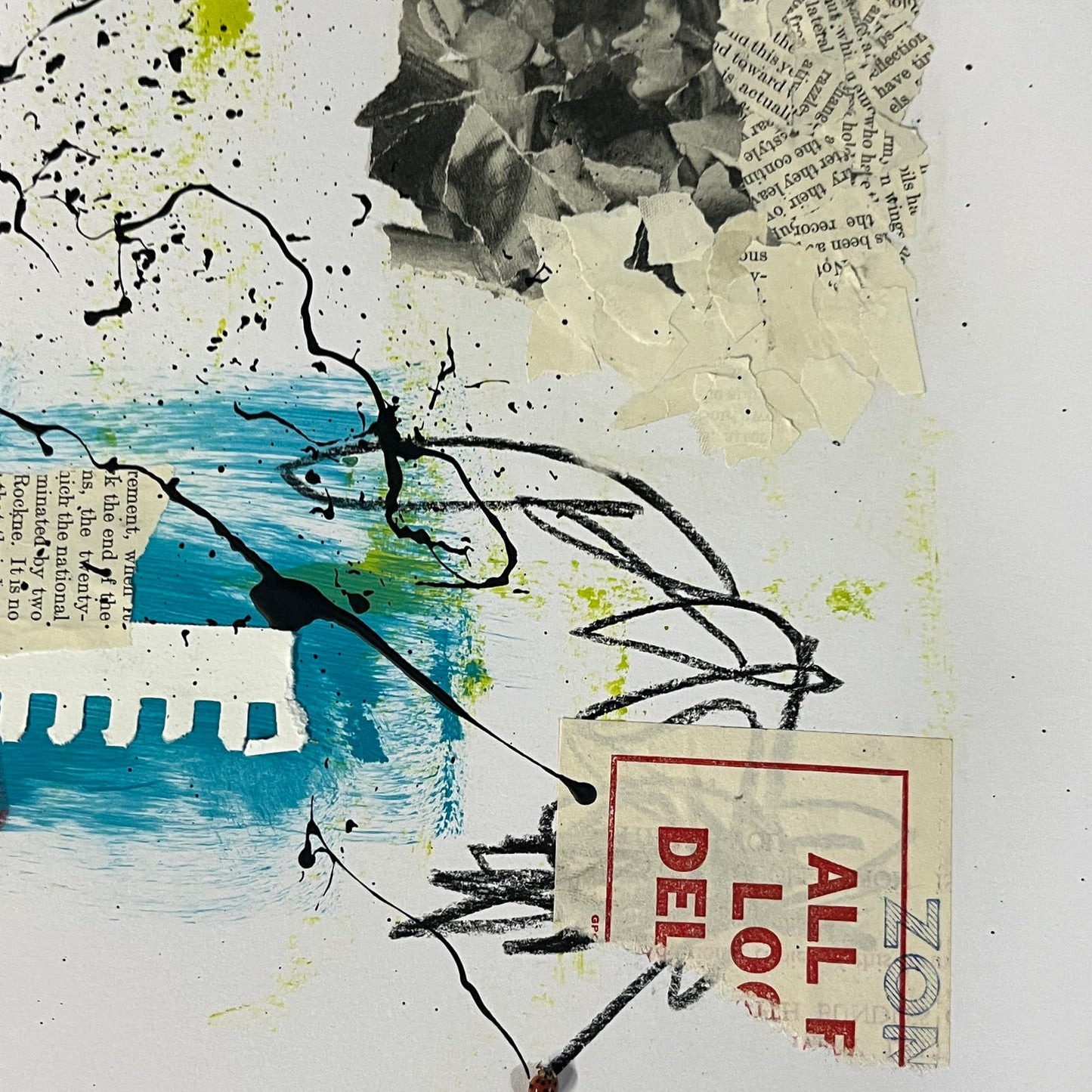Original Mixed Media Abstract Art Collage 11x14 “Warm Precision" Signed