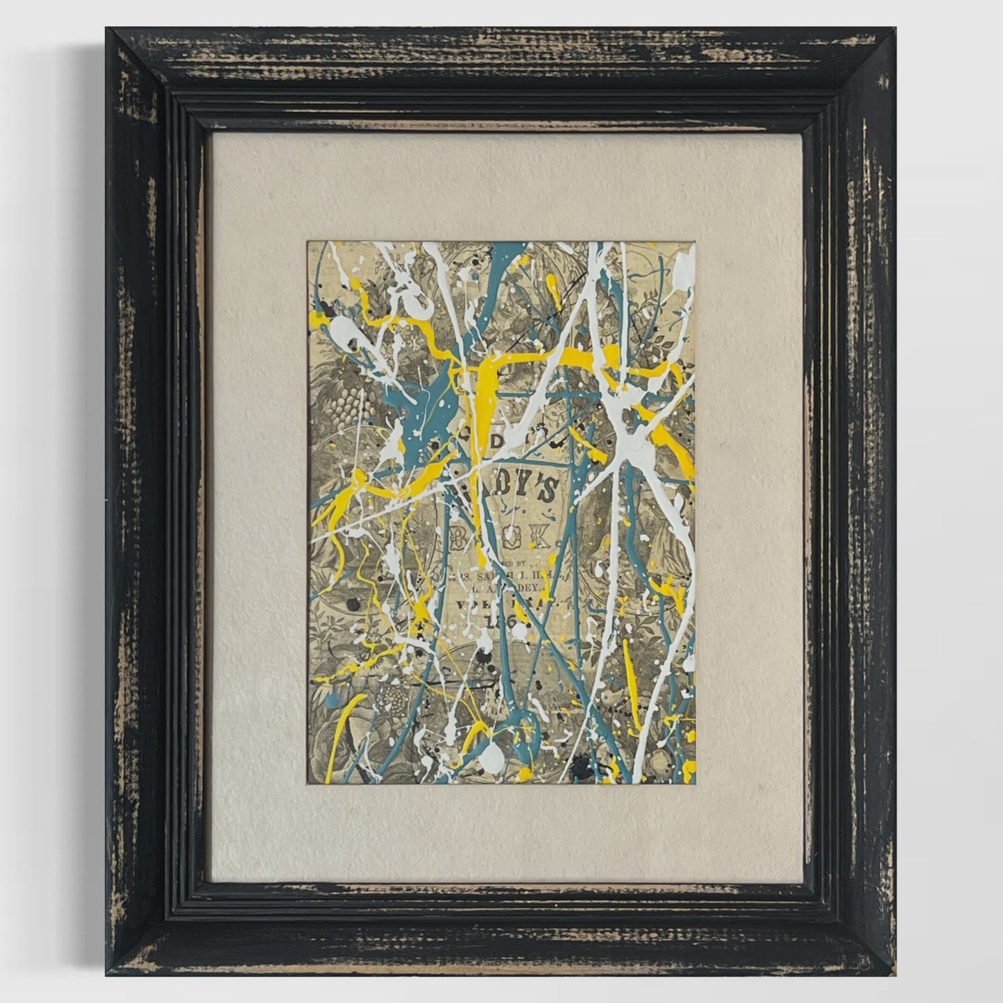 Original Framed Mixed Media Abstract Art Painting "1861" 10x12 w/ COA