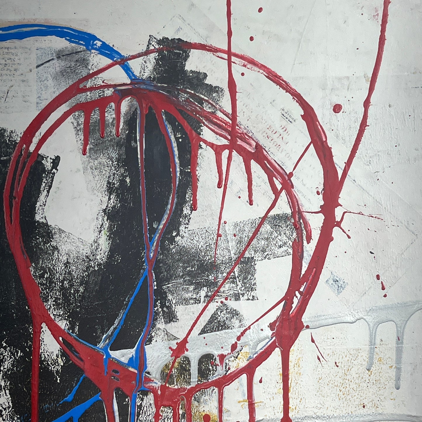 Original Mixed Media Abstract Modern Art Painting 18x24 "Miticide" Signed