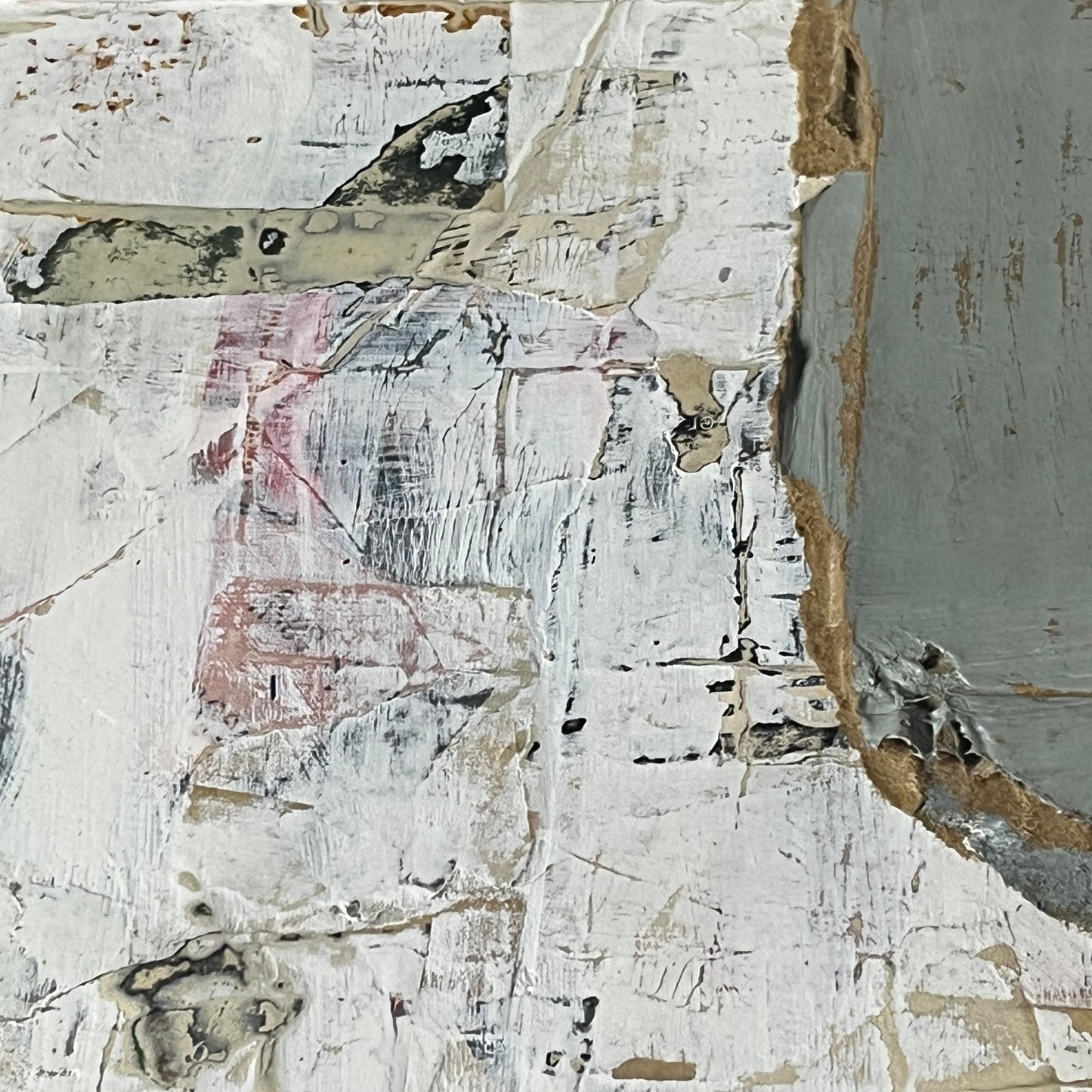 Original Mixed Media Abstract Art Collage Painting 11x14 "Fissure"