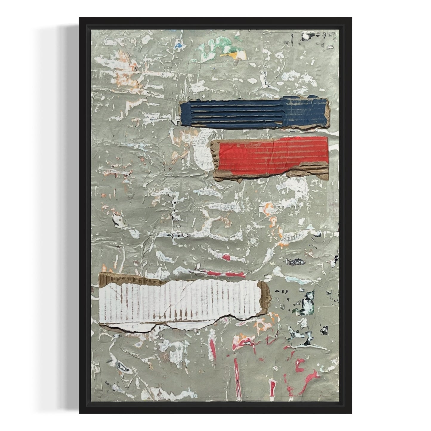 Original Framed Mixed Media Modern Art Collage Painting 12x18 "Jockey"