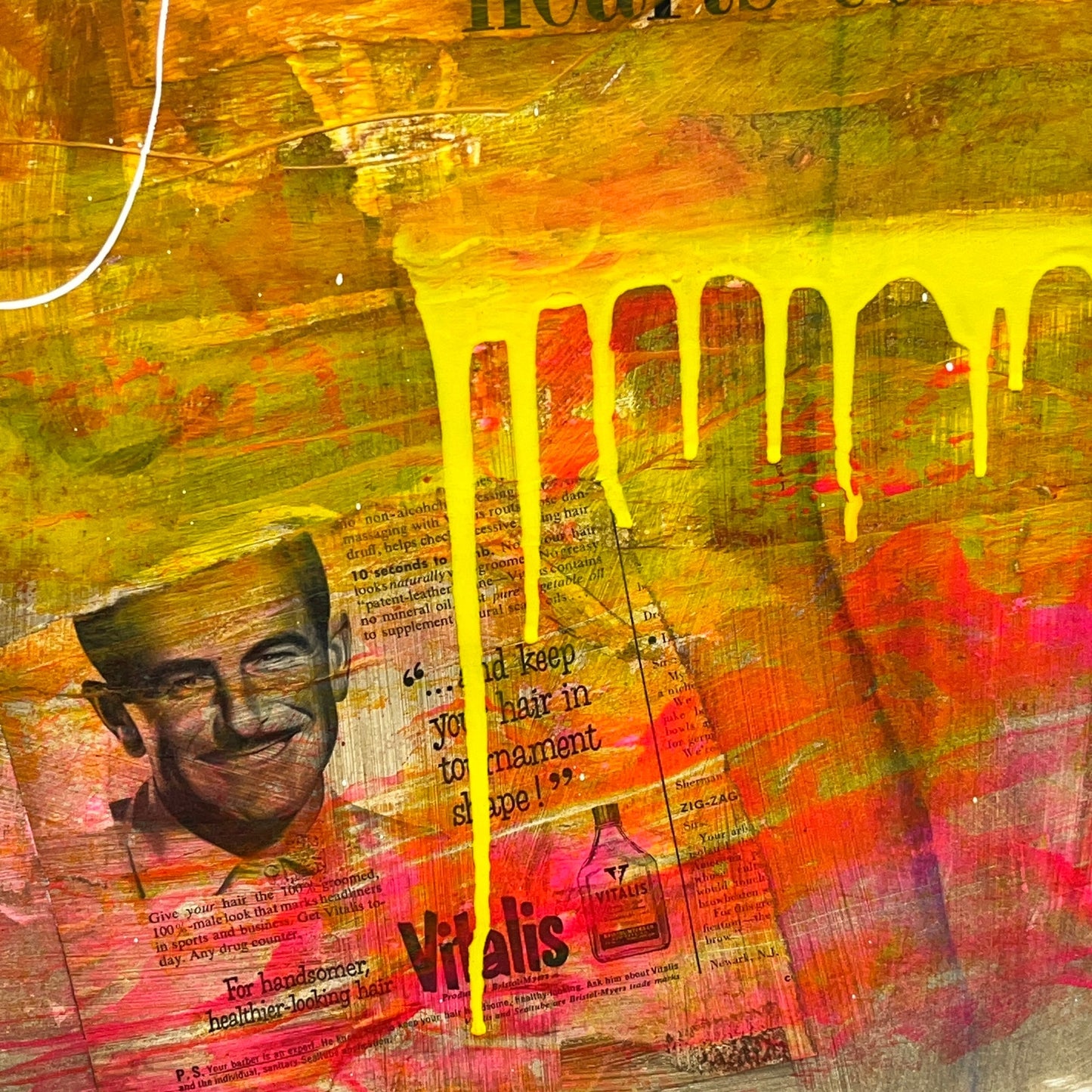 Original Mixed Media Abstract Modern Art Painting 24x36 "Embassy" Signed
