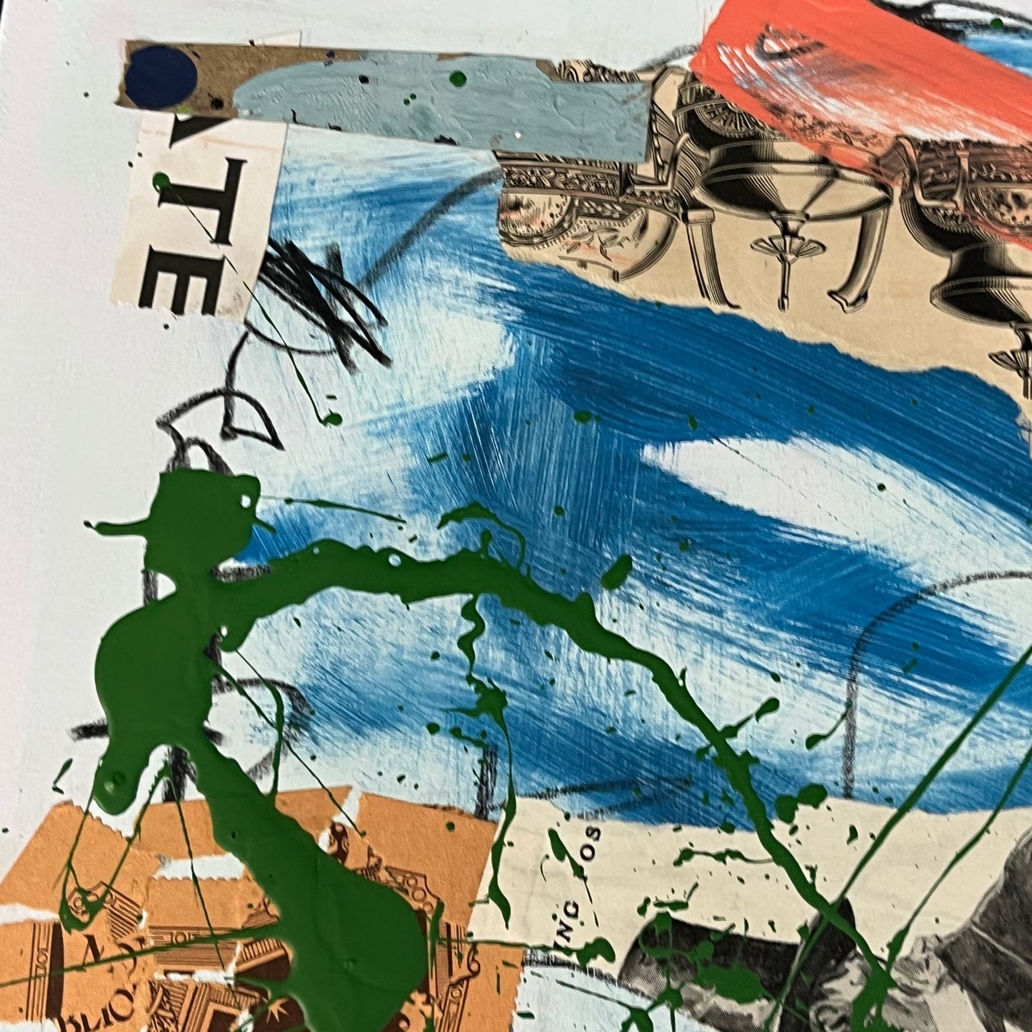 Original Mixed Media Abstract Art Collage 11x14 “Jealous Physics" Signed