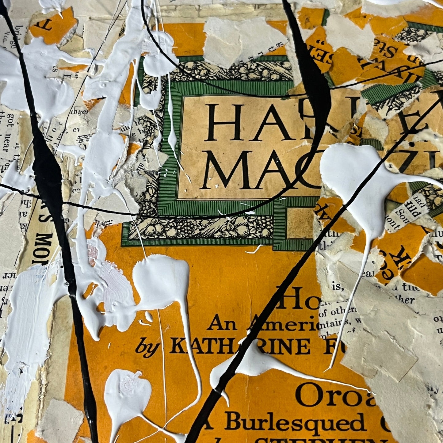 Original Framed Mixed Media Art Collage 10x12 "May 1923 Harper's Magazine"
