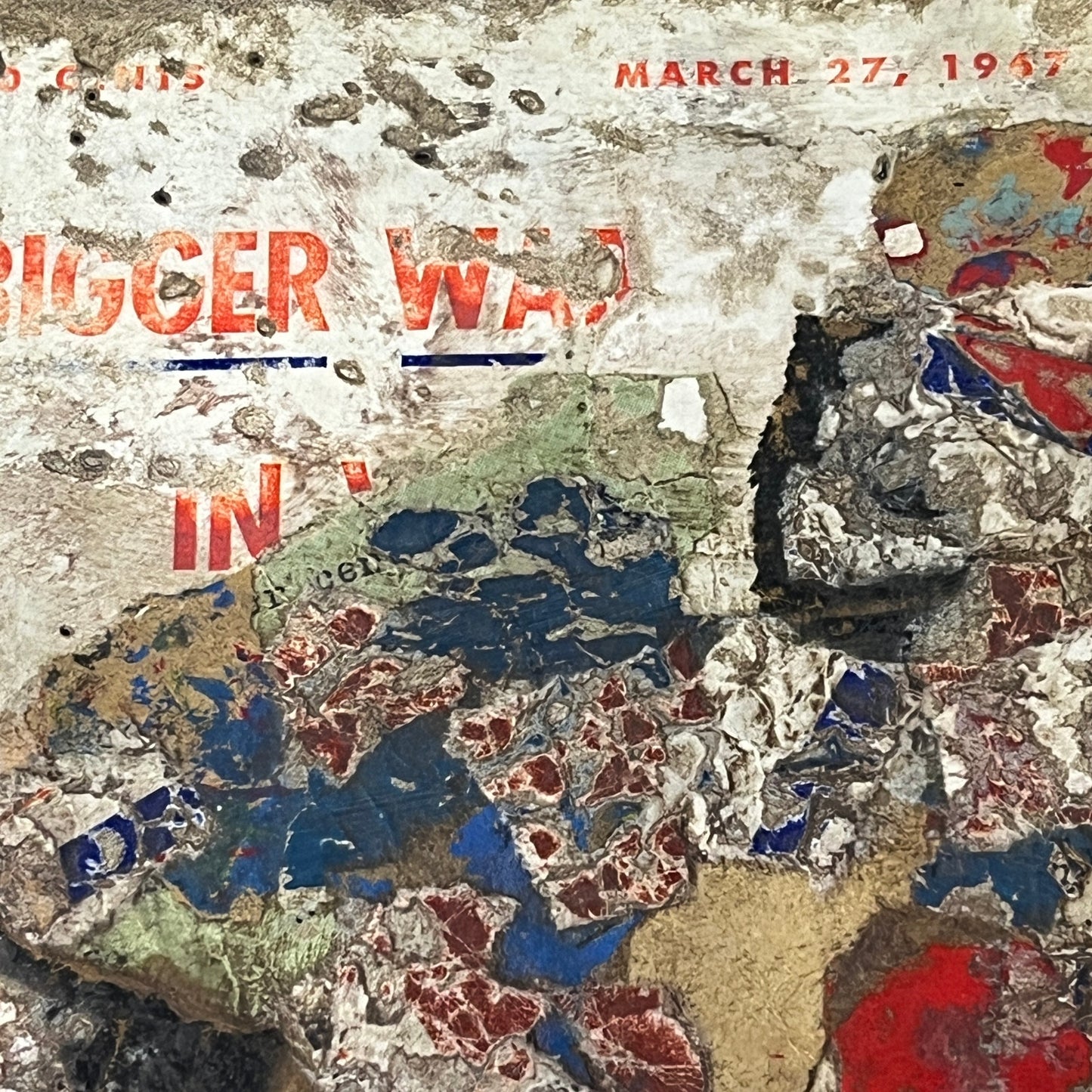 Original Mixed Media Art Collage 8x11 "1967 US News World Report Magazine"