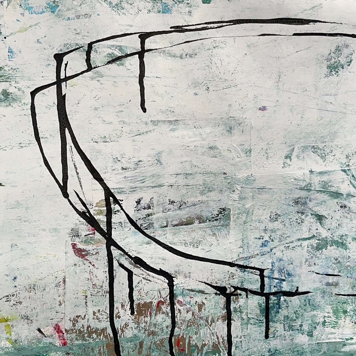 Original Mixed Media Abstract Modern Art Painting 24x36 "Ambit" Signed