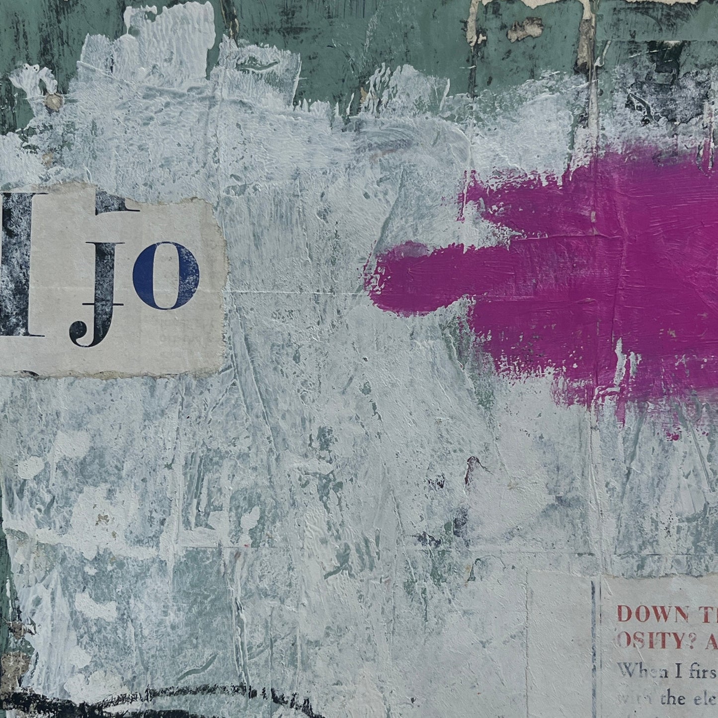 Original Grunge Minimalist Modern Art Collage Painting 8.5x11 "Rutidosis" Signed