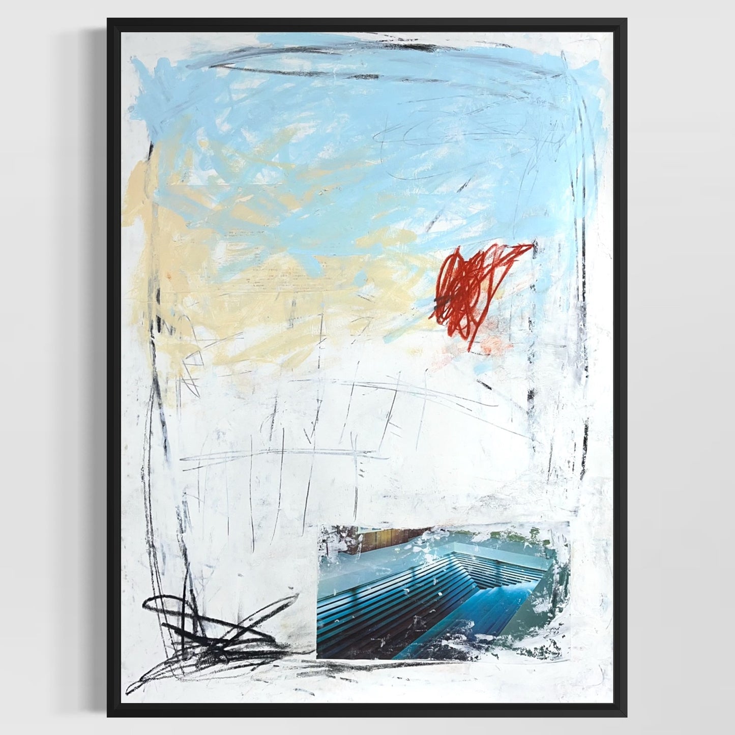 Original Mixed Media Abstract Modern Art Painting 18x24 "Pursuivant" Signed