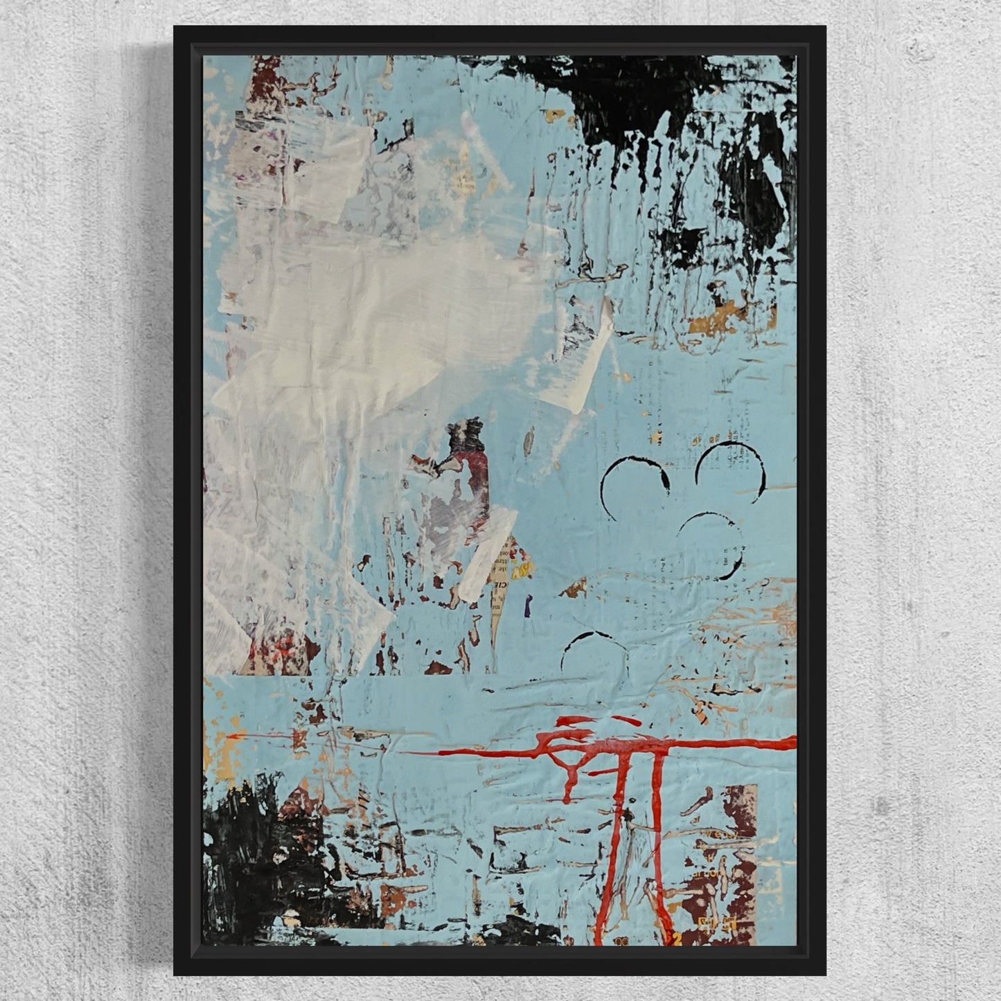Original Framed Mixed Media Modern Art Collage Painting 12x18 "Plasma"