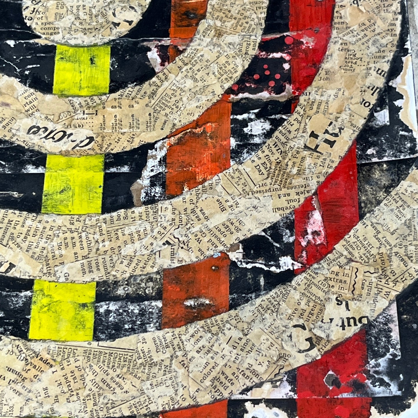 Original Framed Mixed Media Modern Art Collage Painting 12x18 "Obumbrate"