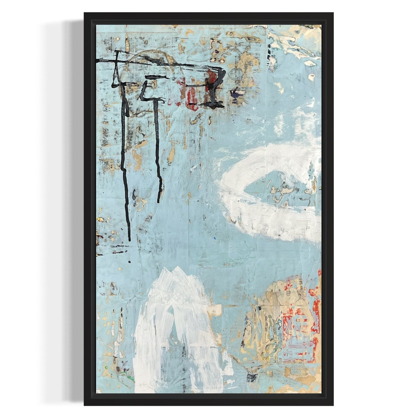 Original Framed Mixed Media Modern Art Collage Painting 12x18 "Doloriferous"