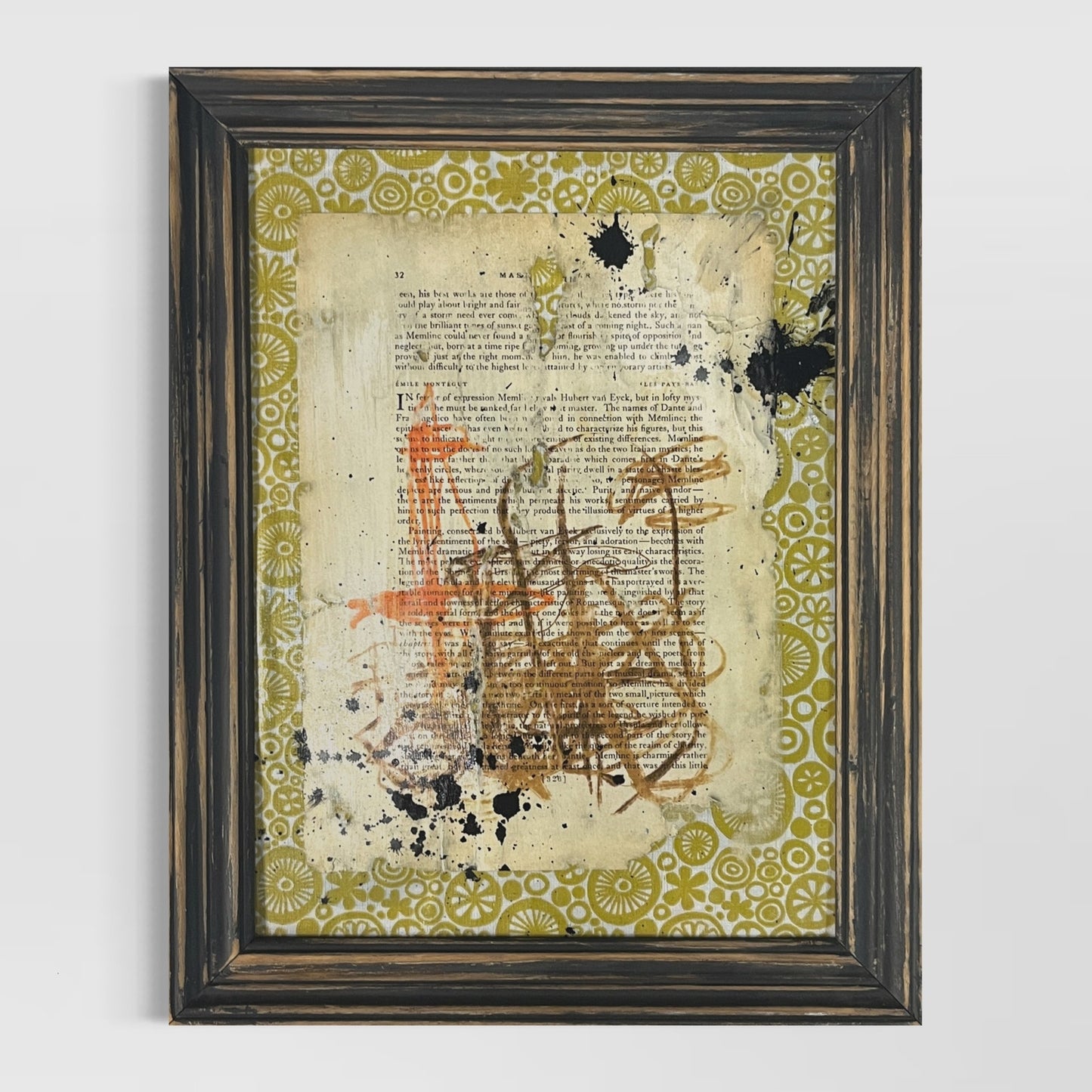 Original Framed Mixed Media Abstract Art Painting 11x14 "Desert Menu"
