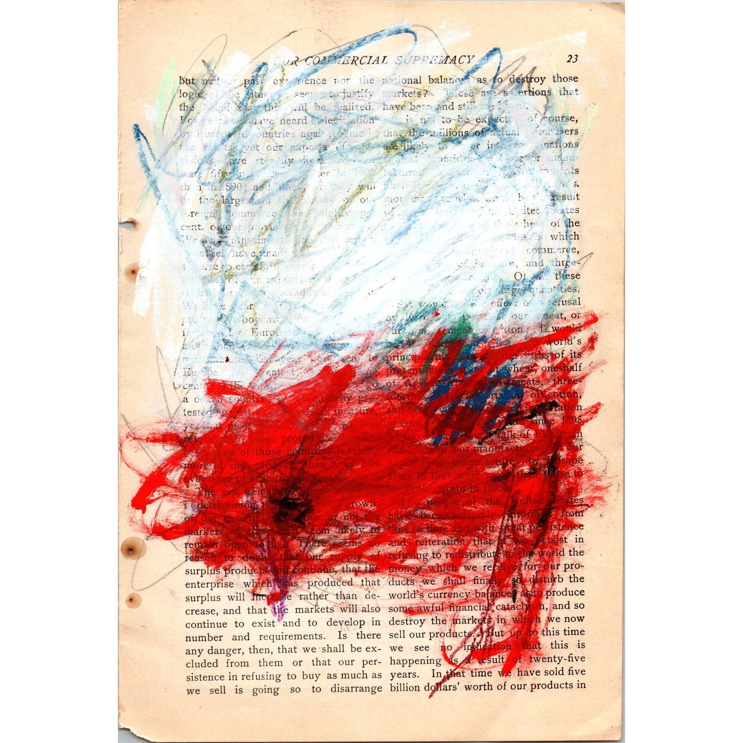 Original Abstract Modern Art Painting on Paper from 1902 Magazine #4 Signed