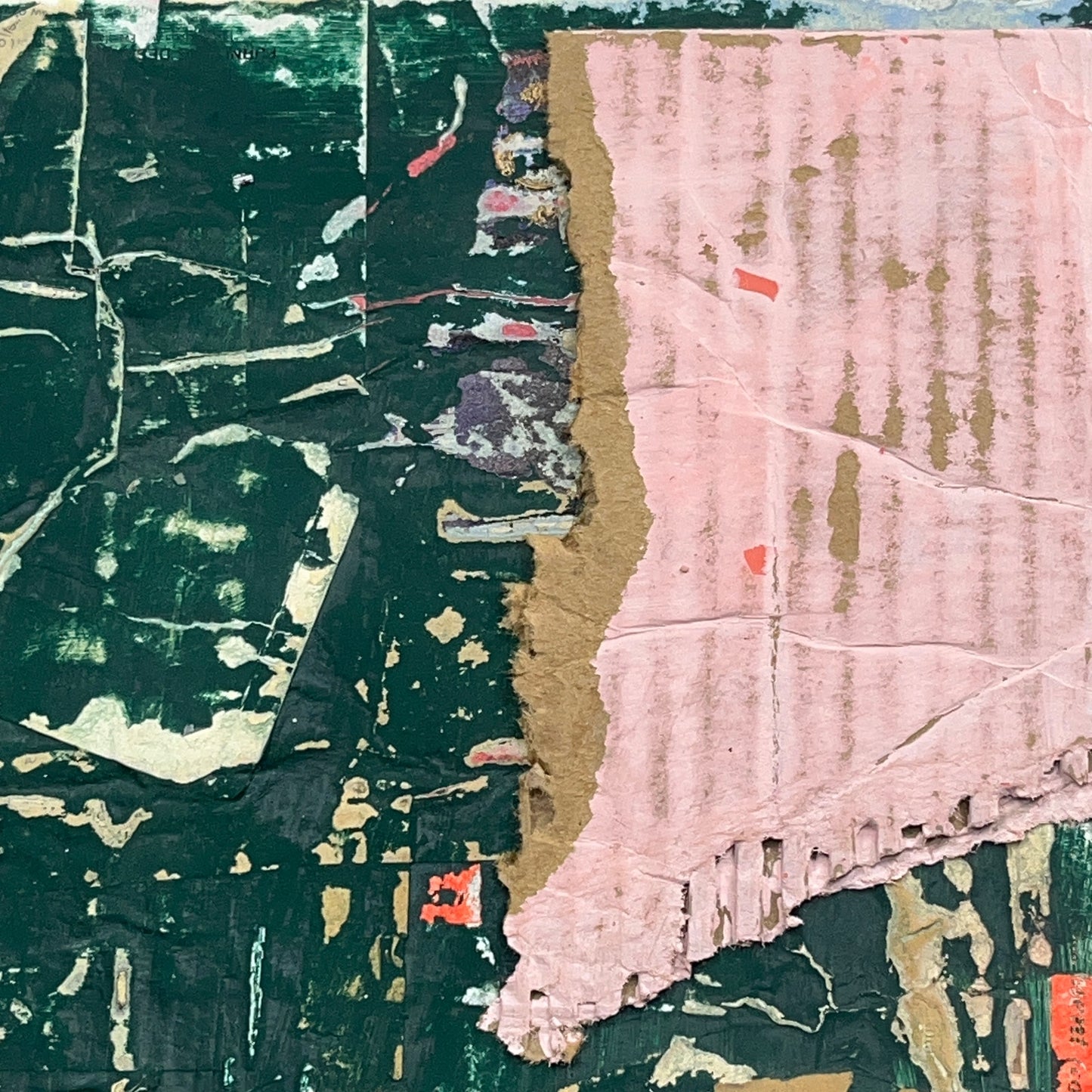 Original Framed Mixed Media Modern Art Collage Painting 12x18 "Avenue"