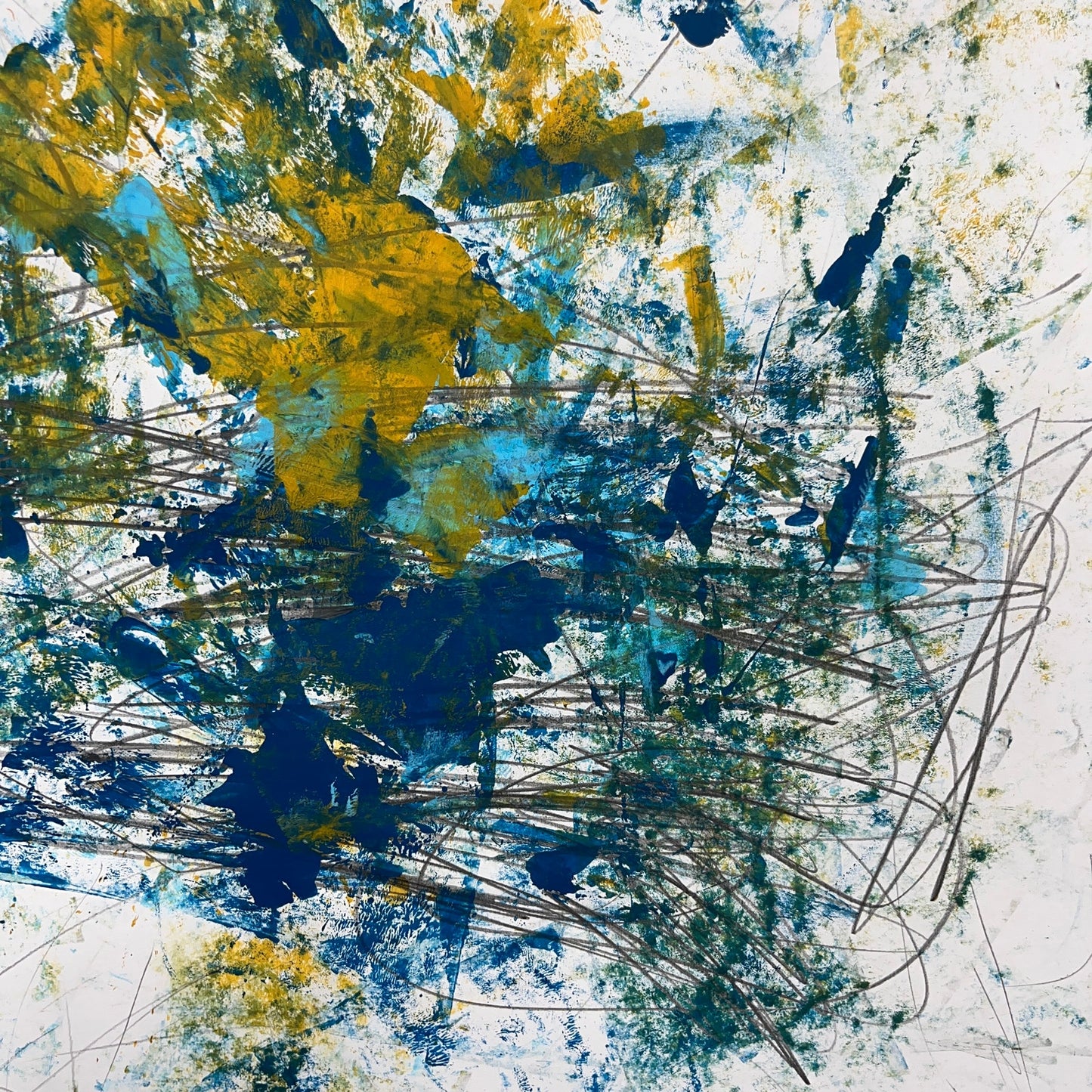 Original Mixed Media Abstract Modern Art Painting 24x36 "Kudu" Signed