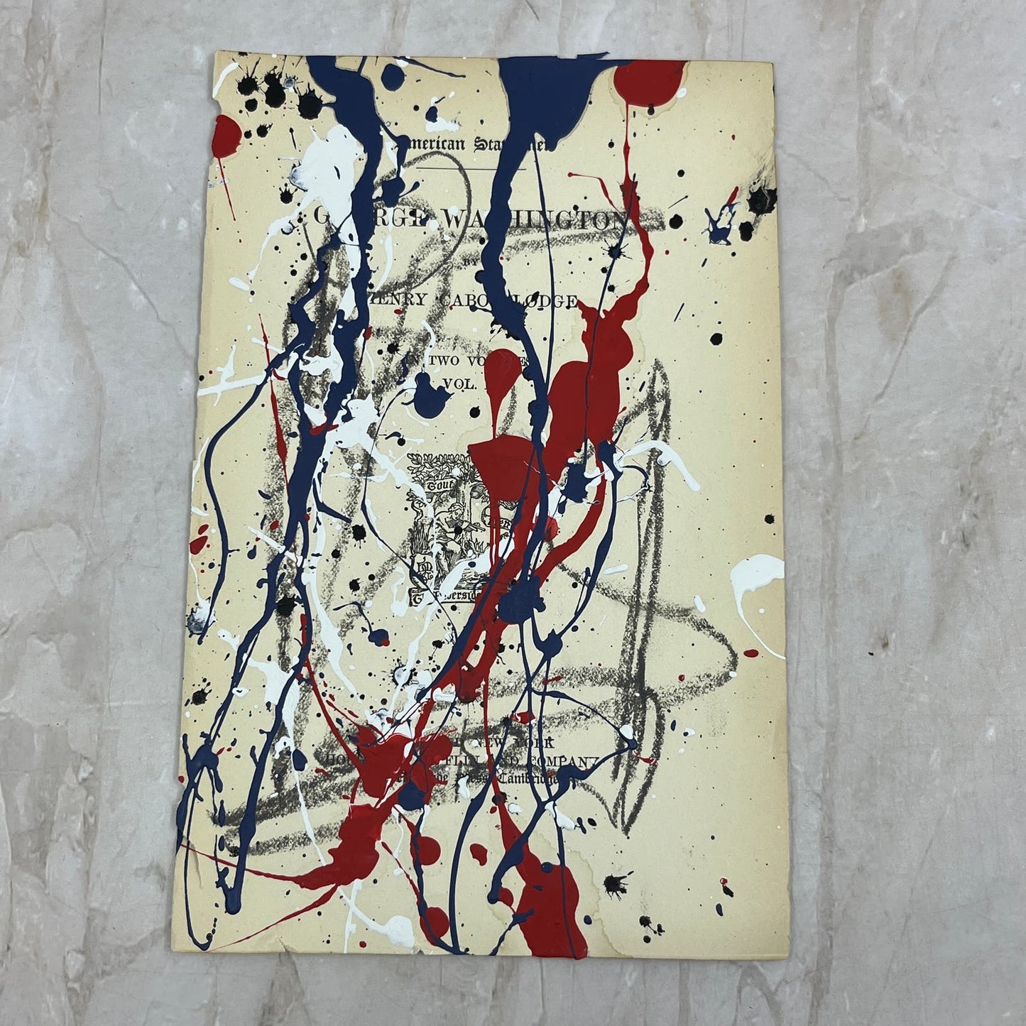 Original Abstract Art Painting 4.75x7.25” American Statesmen Signed #4