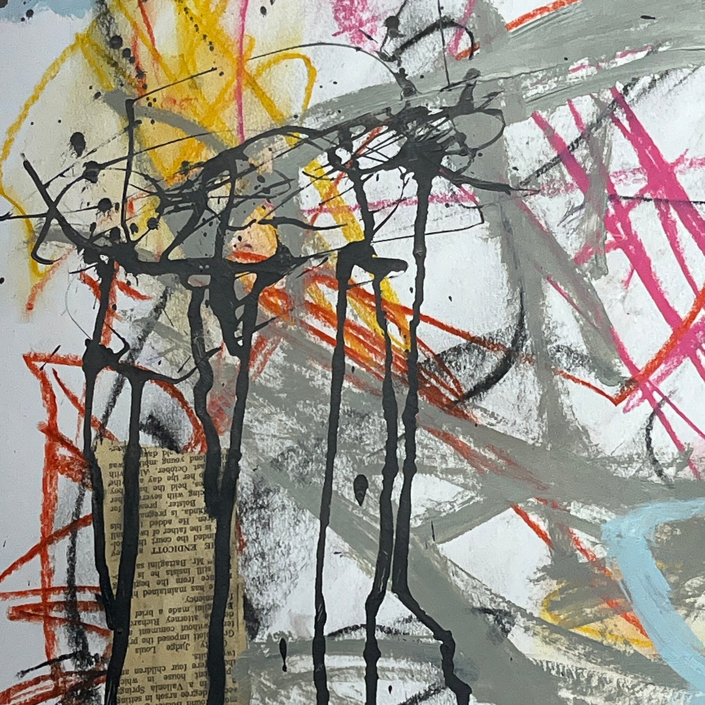 Original Mixed Media Abstract Art Painting 18x24 “Invisible" Signed