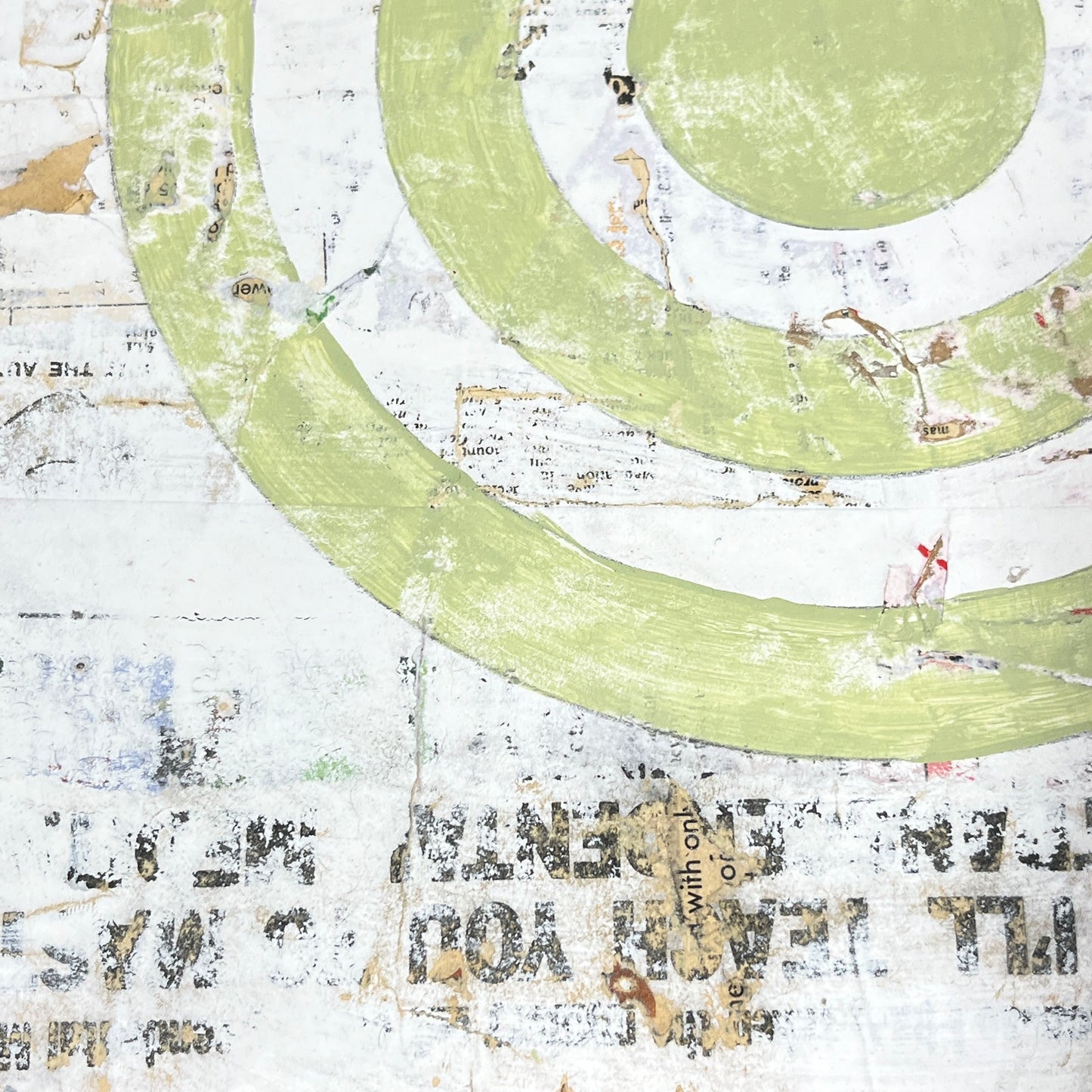 Original Framed Mixed Media Modern Art Collage Painting 12x18 "Sapsago"